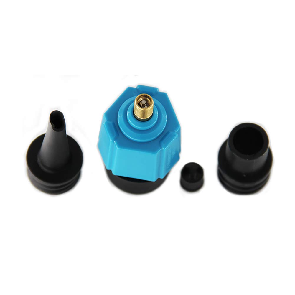 **Inflatable Air Pump Valve Adapter Nozzle - Universal Rubber Boat, Tire, Pool Float Compressor Converter - Black & Blue - Perfect for Kids Toys, Outdoor Gear & Water Sports**