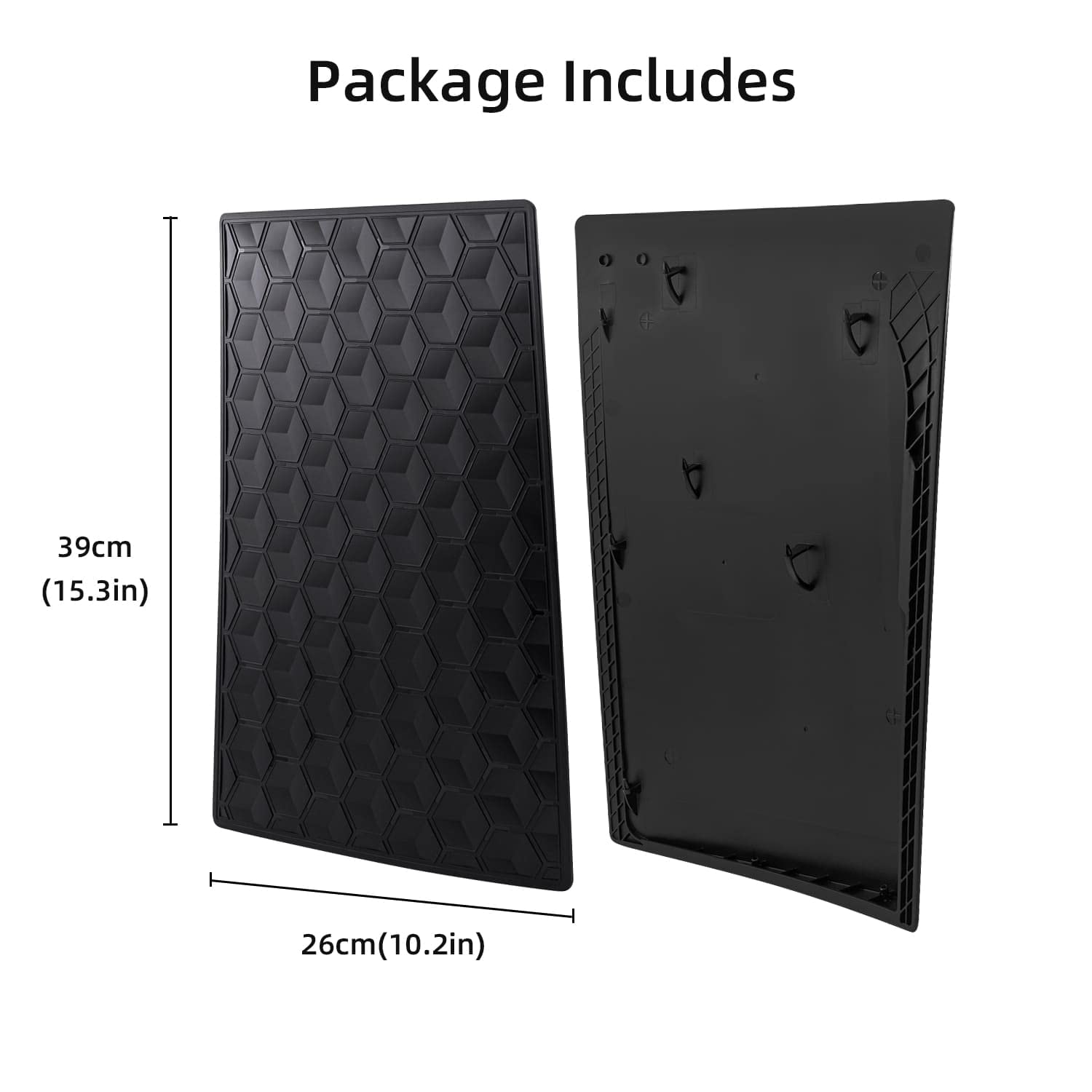 McBazel Replacement PS5 Faceplate Cover - Hard Dustproof Front Panel Accessory for PlayStation 5 Disc Edition (Beehive Black) | Not Compatible with PS5 Slim/PS5 Pro | Perfect for Gaming Setup & Console Protection