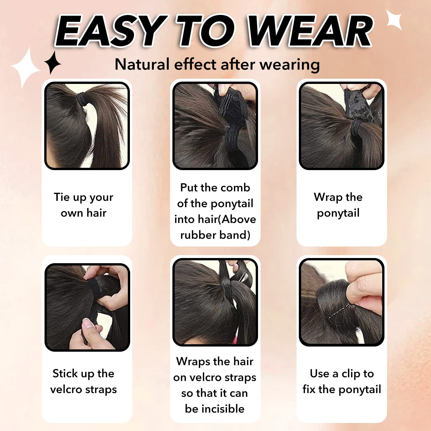 Ugrace 14 Inch Blonde Ponytail Hair Extension - Clip-In Human Hair Ponytail for Women, Remy Straight One Piece Hairpiece (Highlight P10/613) - Perfect for Parties, Weddings & Everyday Styling