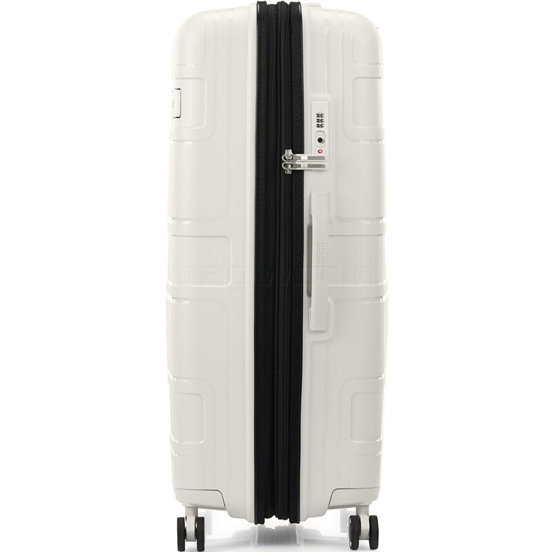 American Tourister Light MAX 3-Piece Luggage Set (Large, Medium, Small) in Off White - Perfect for Family Travel, Business Trips & Vacation Packing