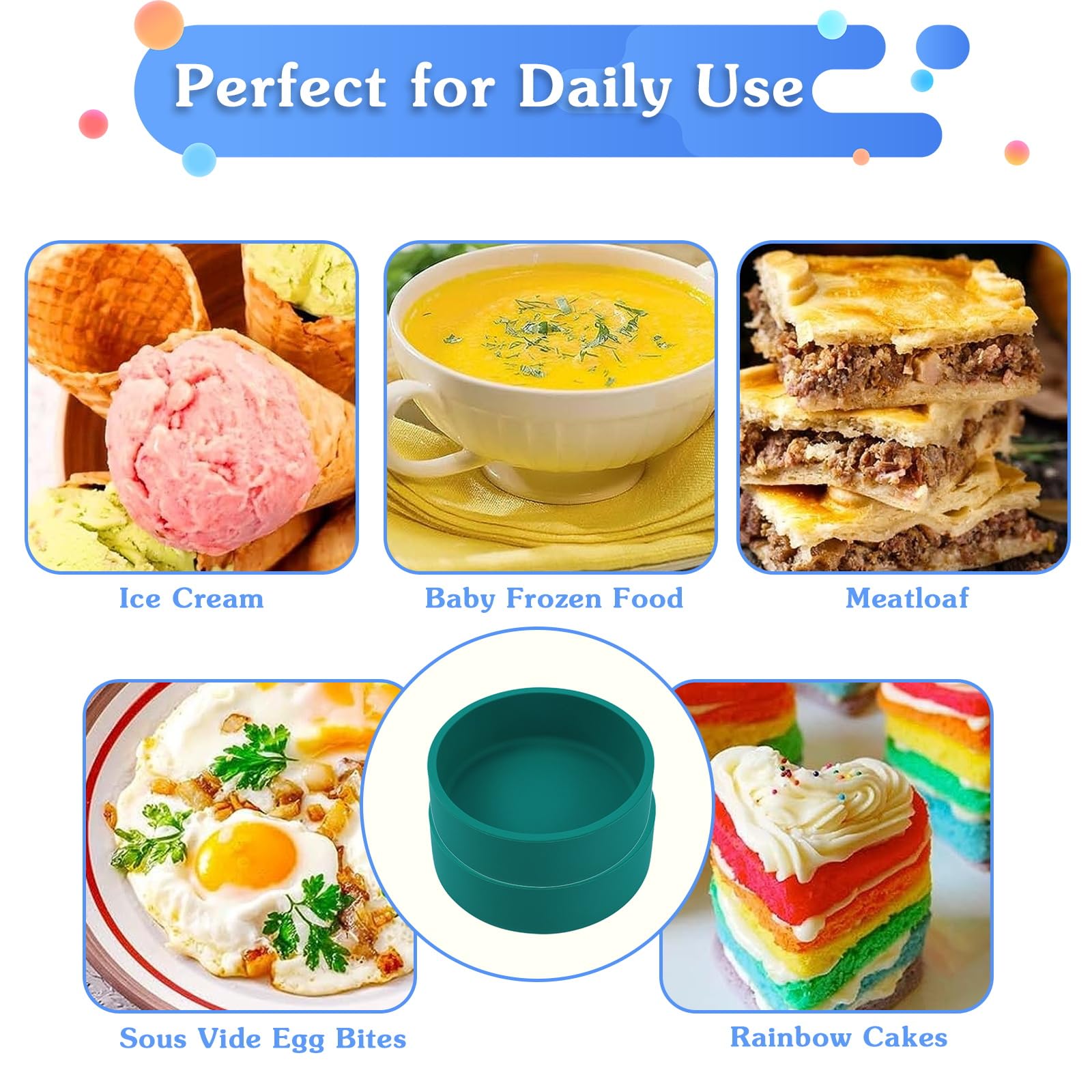 Non-Toxic Silicone Egg Bite Molds for Air Fryer - 3-Piece Reusable Microwave Egg Cooker Set | BPA Free, Dishwasher Safe & Multi-Colored | Perfect for Keto Breakfast, Meal Prep & Healthy Snacks