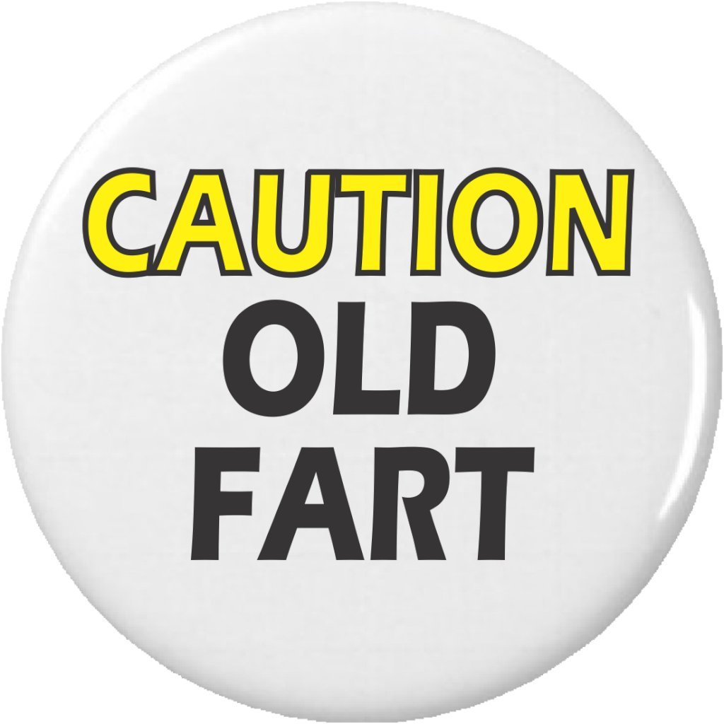 A&T Designs CAUTION Old Fart 2.25 Inch Funny Novelty Keychain - Perfect Gift for Retirement, Birthday & Office Humor