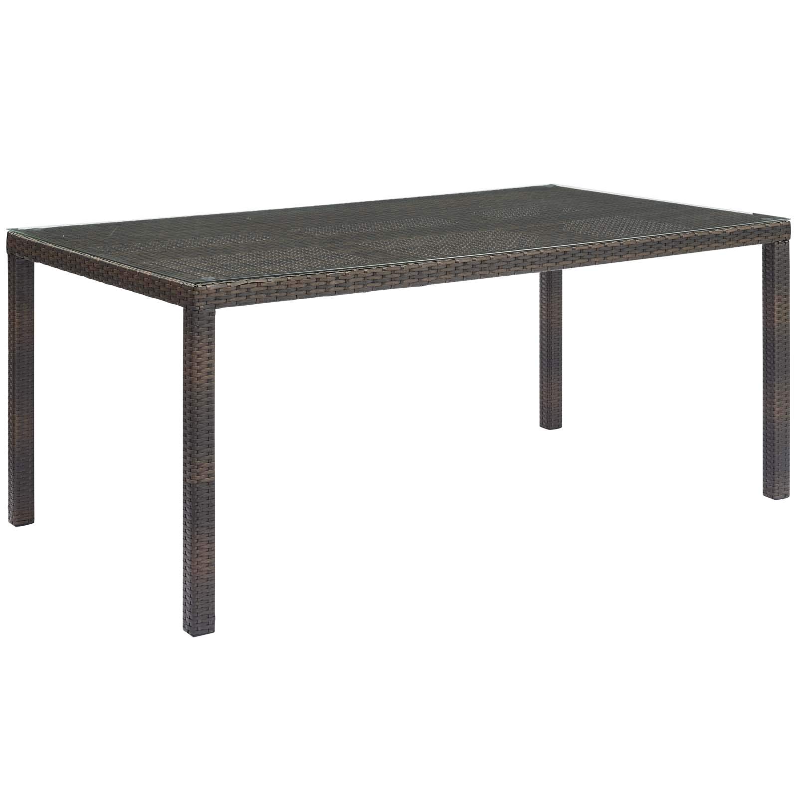 Modway EEI-3892-BRN-GRY-SET 5-Piece Brown & Gray Outdoor Dining Set - Weather-Resistant Patio Furniture for Backyard, Garden, Poolside or Deck Dining