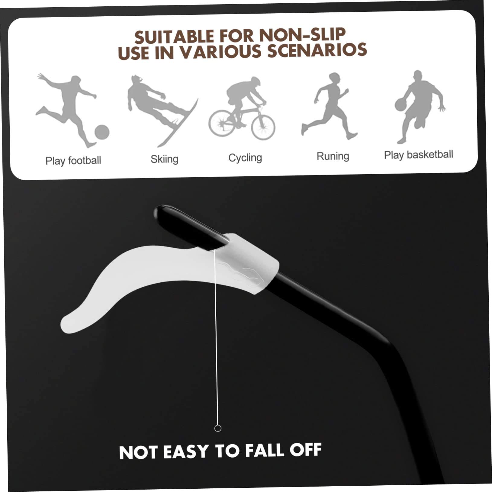 Lurrose 80 Pairs Non-Slip Glasses Grips - Silicone Eyeglass Holders for Kids & Adults, Anti-Slide Temple Tips, Nerd Wax & Glasses Strap Accessories - Perfect for Reading, Sports & Daily Wear