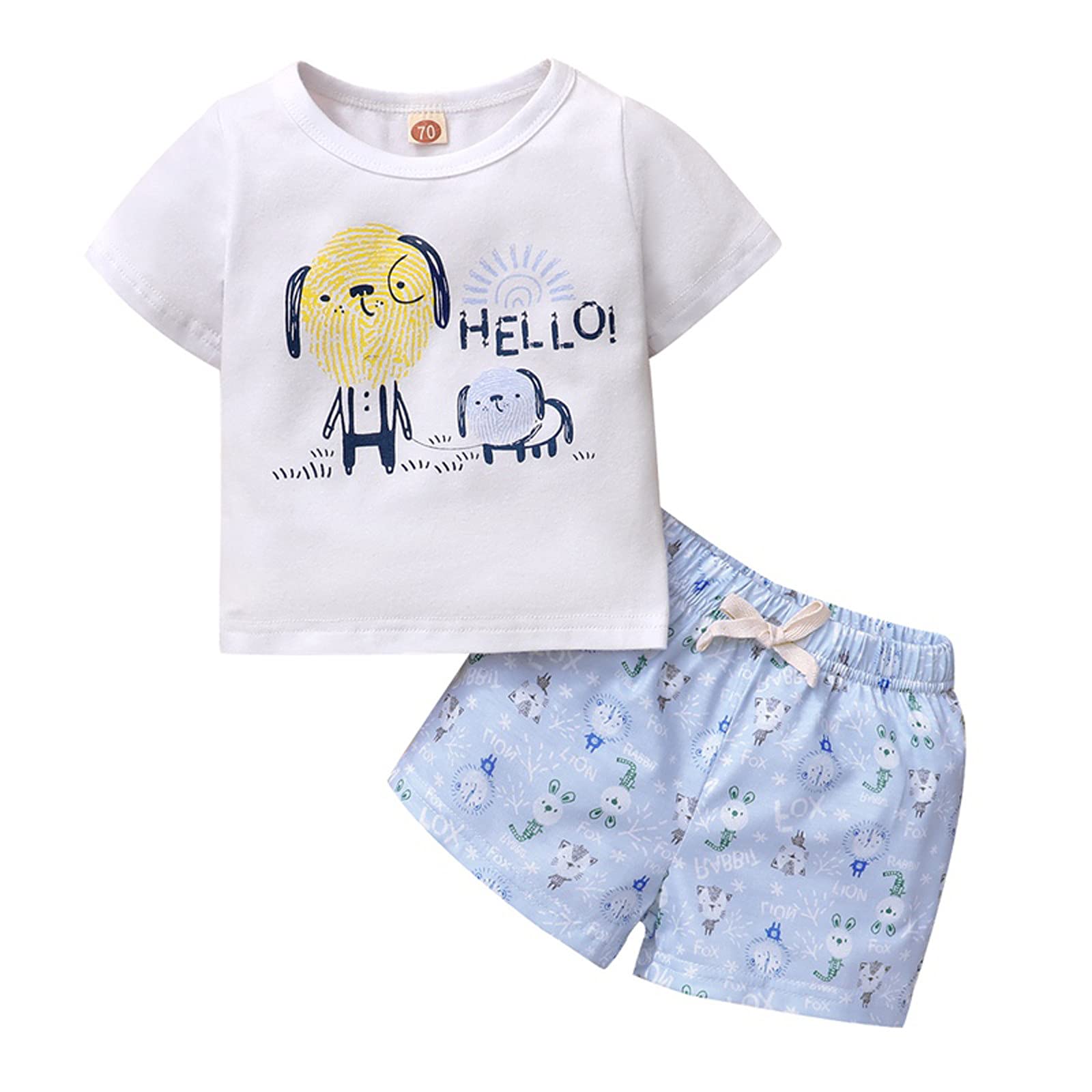 Vintage Baby Boy Outfit Set - Round Neck Tank Top & Shorts - Soft Cotton Infant Clothes for Summer Playdates, Photo Shoots & Casual Wear