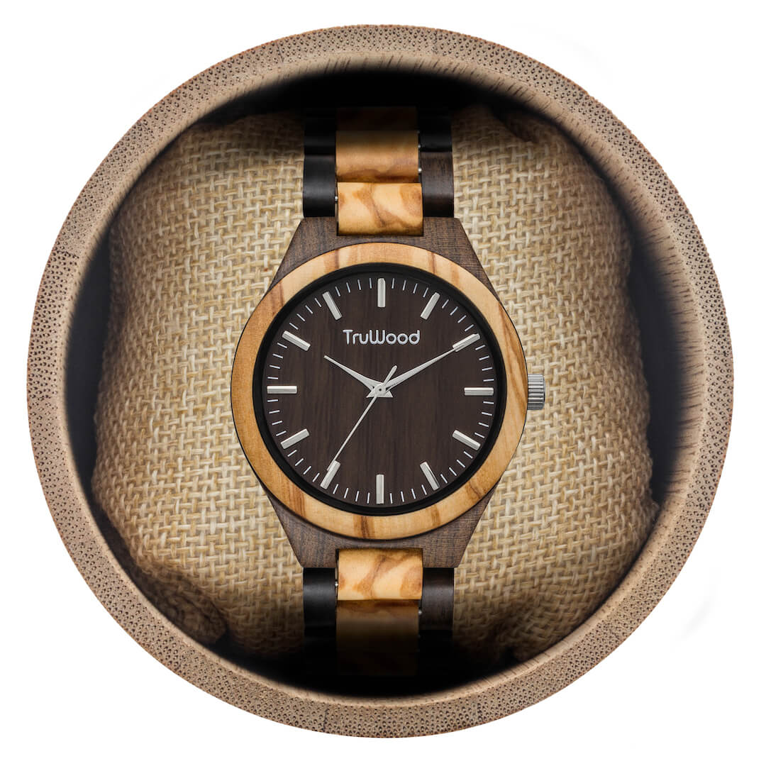 Truwood Hybrid Wooden Watch for Men - Eco-Friendly Wooden Strap Analog Quartz Watch - Perfect for Casual, Business & Outdoor Activities