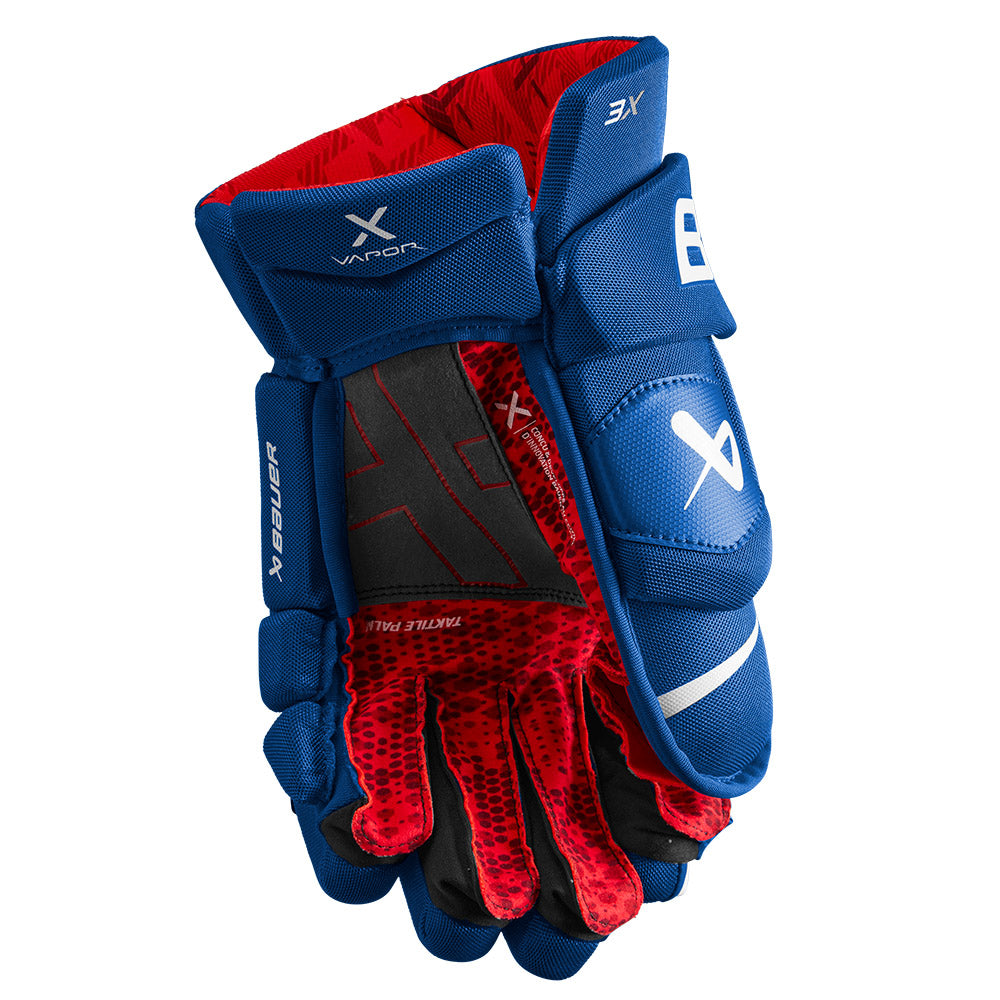 Bauer Vapor 3X Intermediate Ice Hockey Gloves - Protective Hockey Gear for Youth & Adult Players - Perfect for Ice Rink Games & Practice Sessions