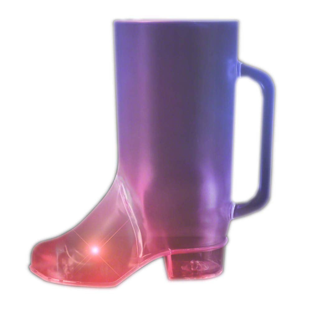 LED Flashing Beer Boot Mug - Multicolor Light Up Drinking Cup for Parties, Halloween & Oktoberfest Celebrations