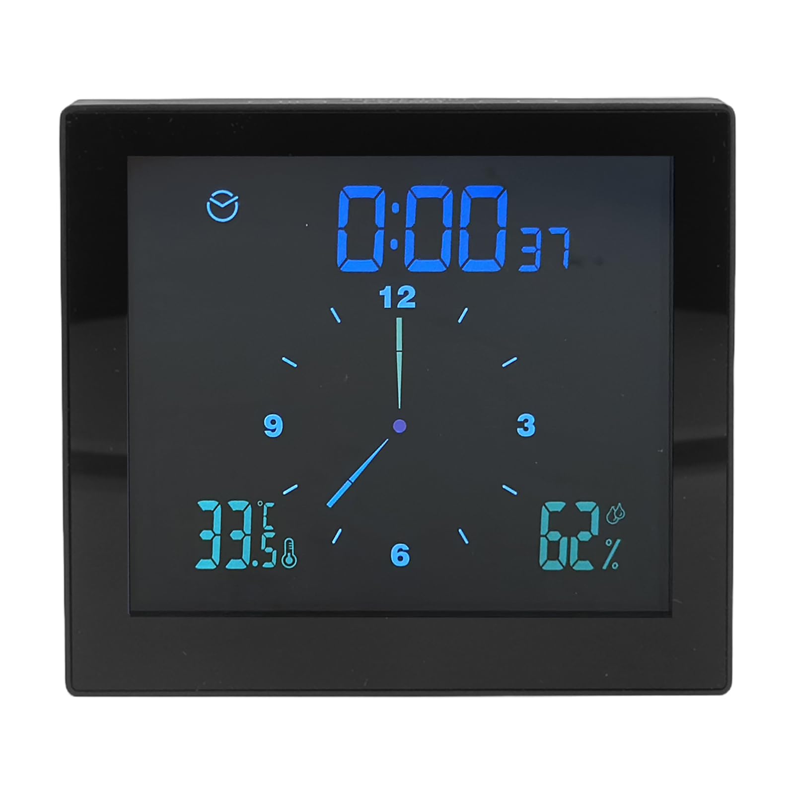 Alvinlite Waterproof Digital Shower Clock with Alarm, Indoor Temperature & Humidity Sensor, Large LCD Display - Touch Screen Kitchen Wall Timer with Countdown, Suction Cup & Hanging Hole (Black) - Perfect for Bathroom, Kitchen, Gym & Outdoor Use