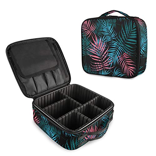 Tropical Jungle Red Makeup Bag - Travel Cosmetic Case with Adjustable Dividers for Makeup Tools | Perfect for Vacation & Daily Use