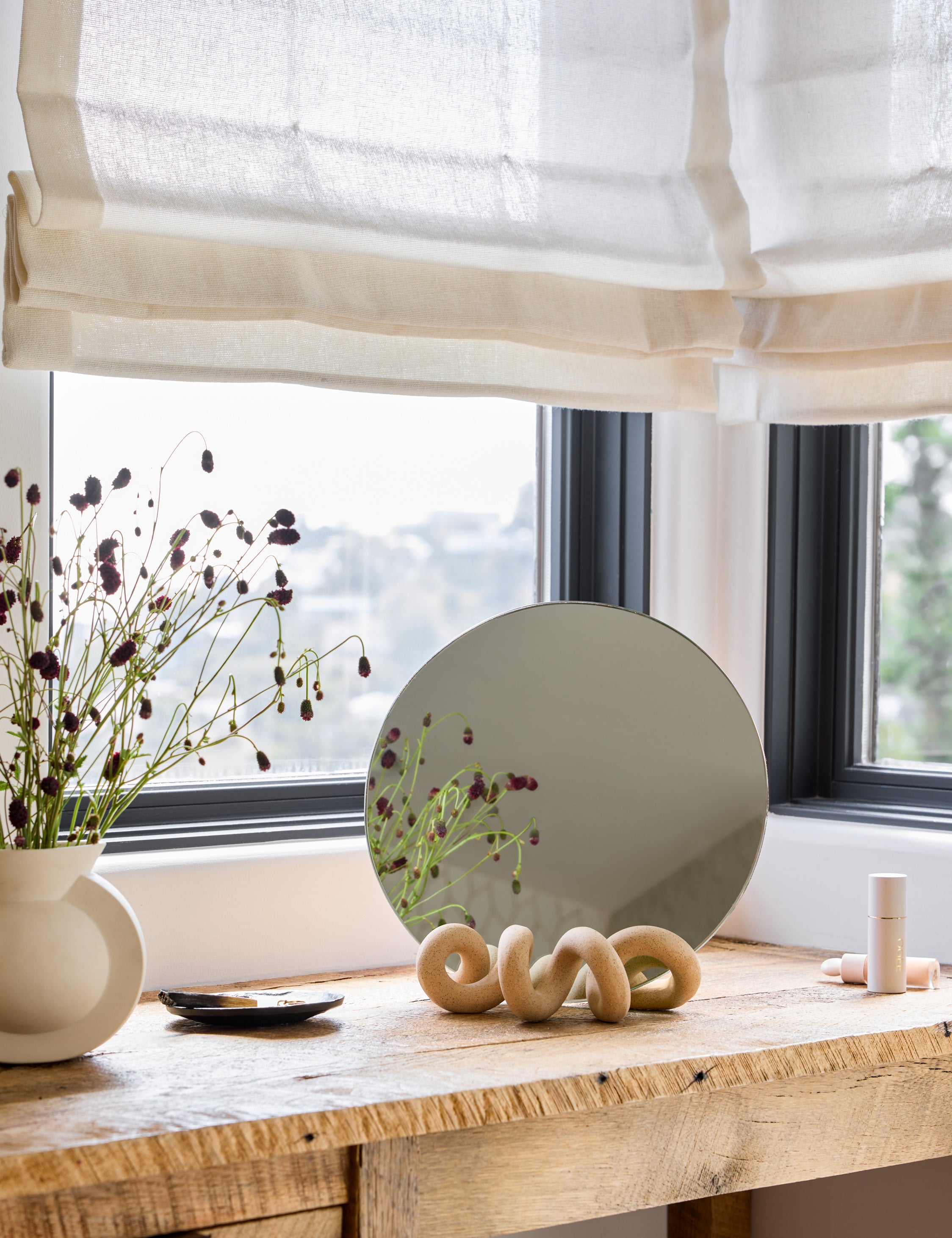 SIN Ceramics Curlee Table Mirror - Elegant Vanity Mirror for Makeup & Dressing - Perfect for Bedroom, Bathroom, and Dressing Room Decor