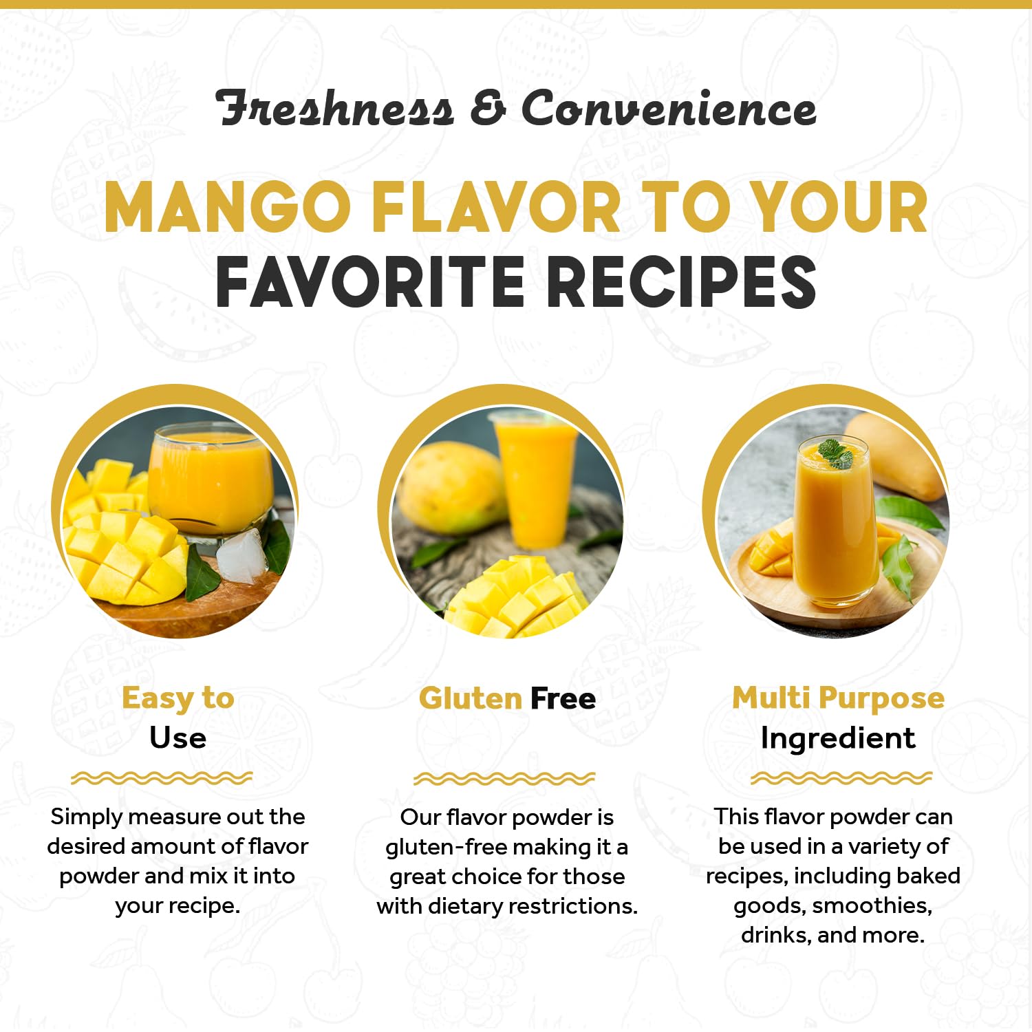Premium Mango Bubble Tea Powder - 2.2lb Boba Milk Tea Flavoring for Baking, Smoothies, Desserts & Drinks | Instant Powder for Homemade Bubble Tea, Iced Coffee & Party Beverages