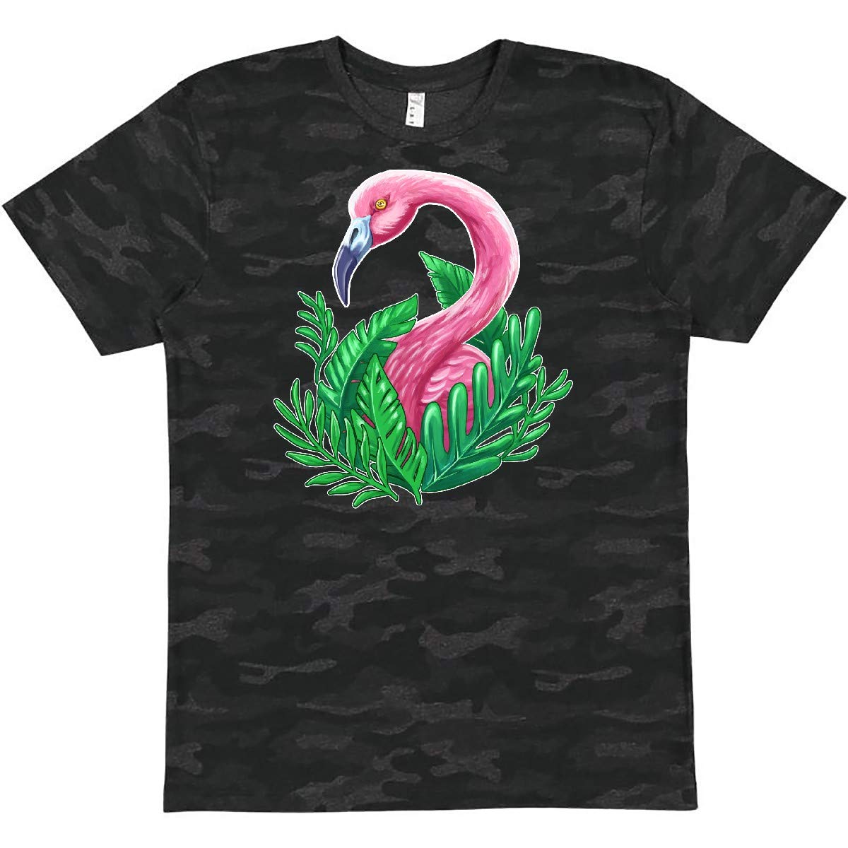 Inktastic Flamingo and Tropical Plants Graphic T-Shirt for Women - Soft Cotton Casual Tee for Summer, Beach, and Vacation Outfits