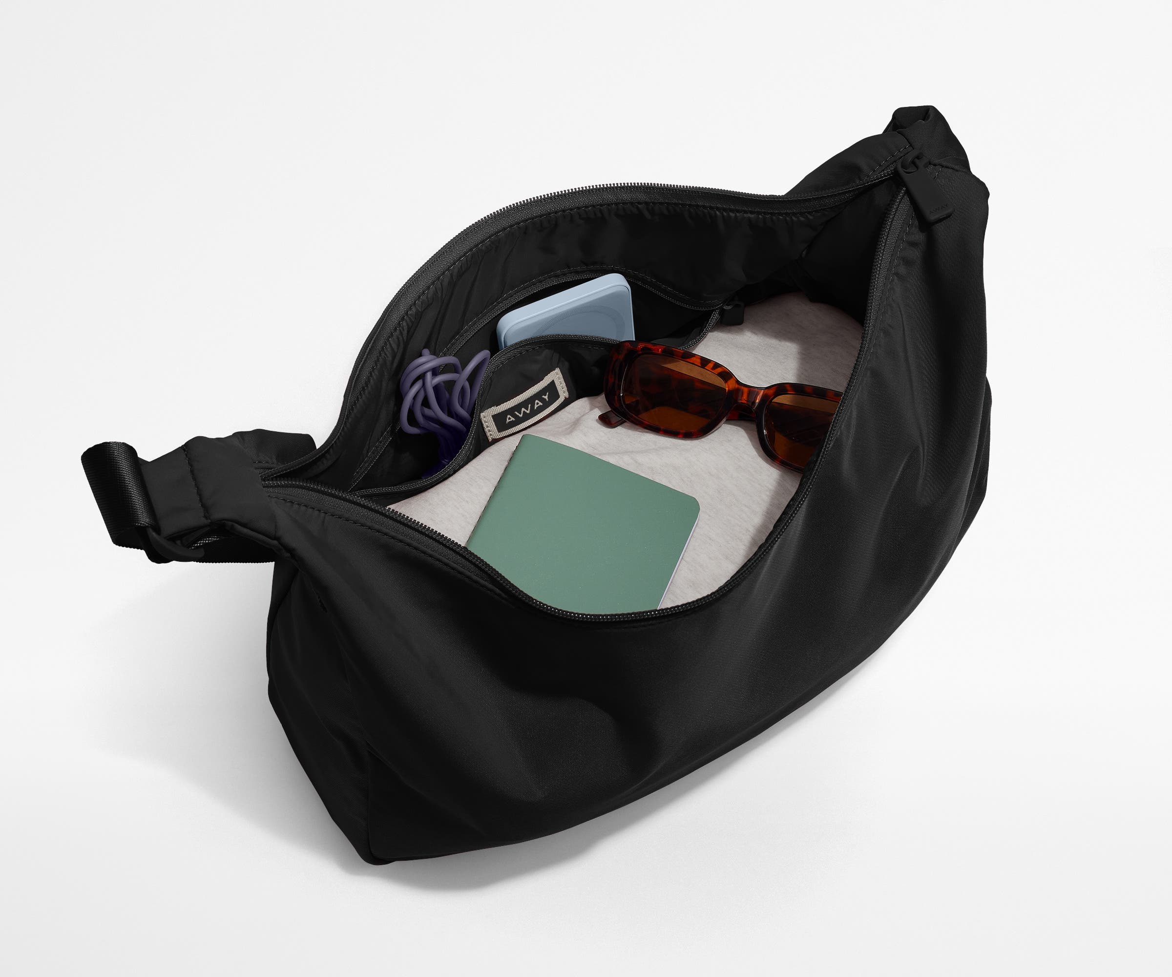 Jet Black Featherlight Crossbody Bag - Stylish & Lightweight for Everyday Use, Travel & Shopping