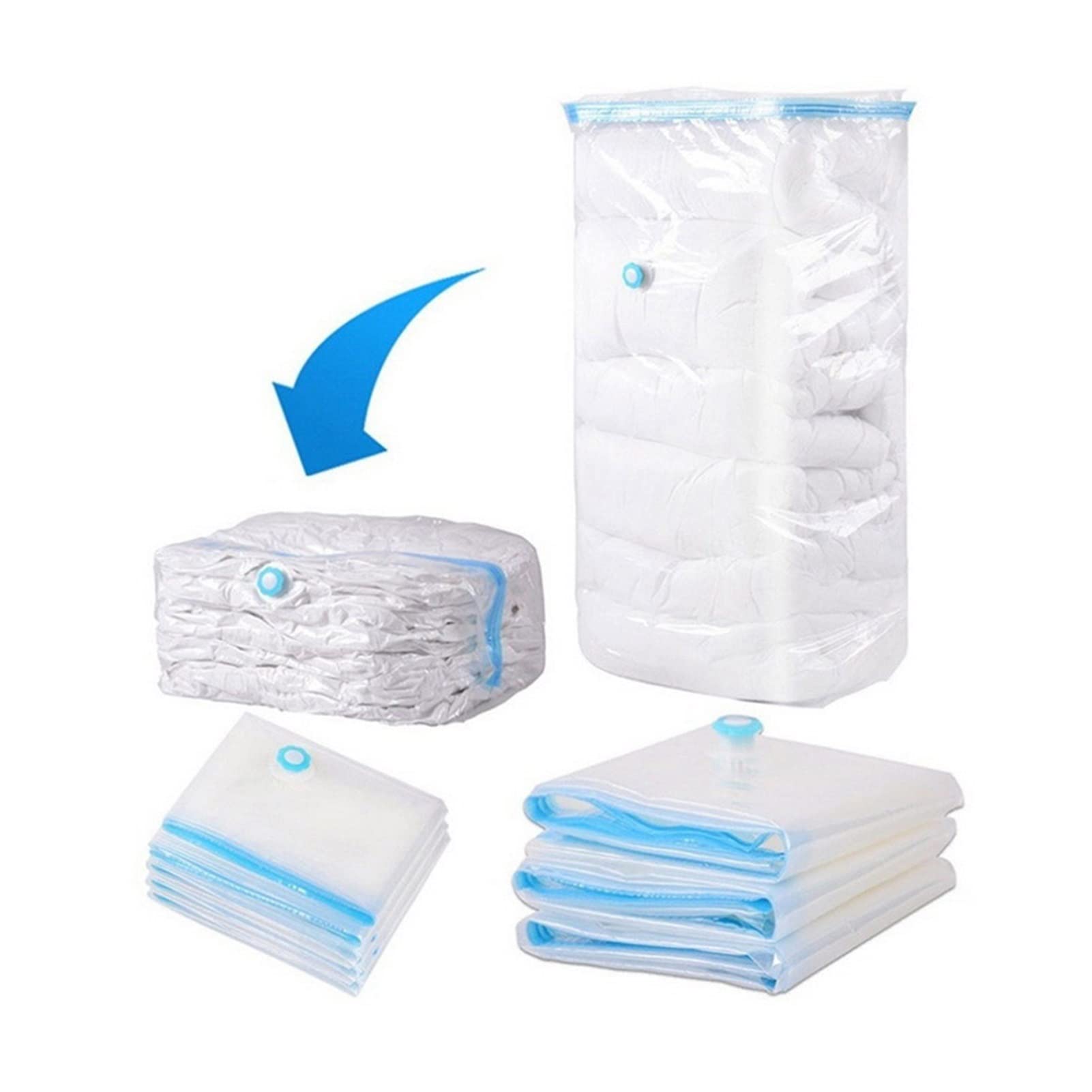 Vacuum Storage Bags for Clothes - 50x70cm Space Saving Compression Bags for Travel & Home Organization | Transparent, Durable & Airtight Seal | Perfect for Seasonal Clothing Storage, Moving & Packing