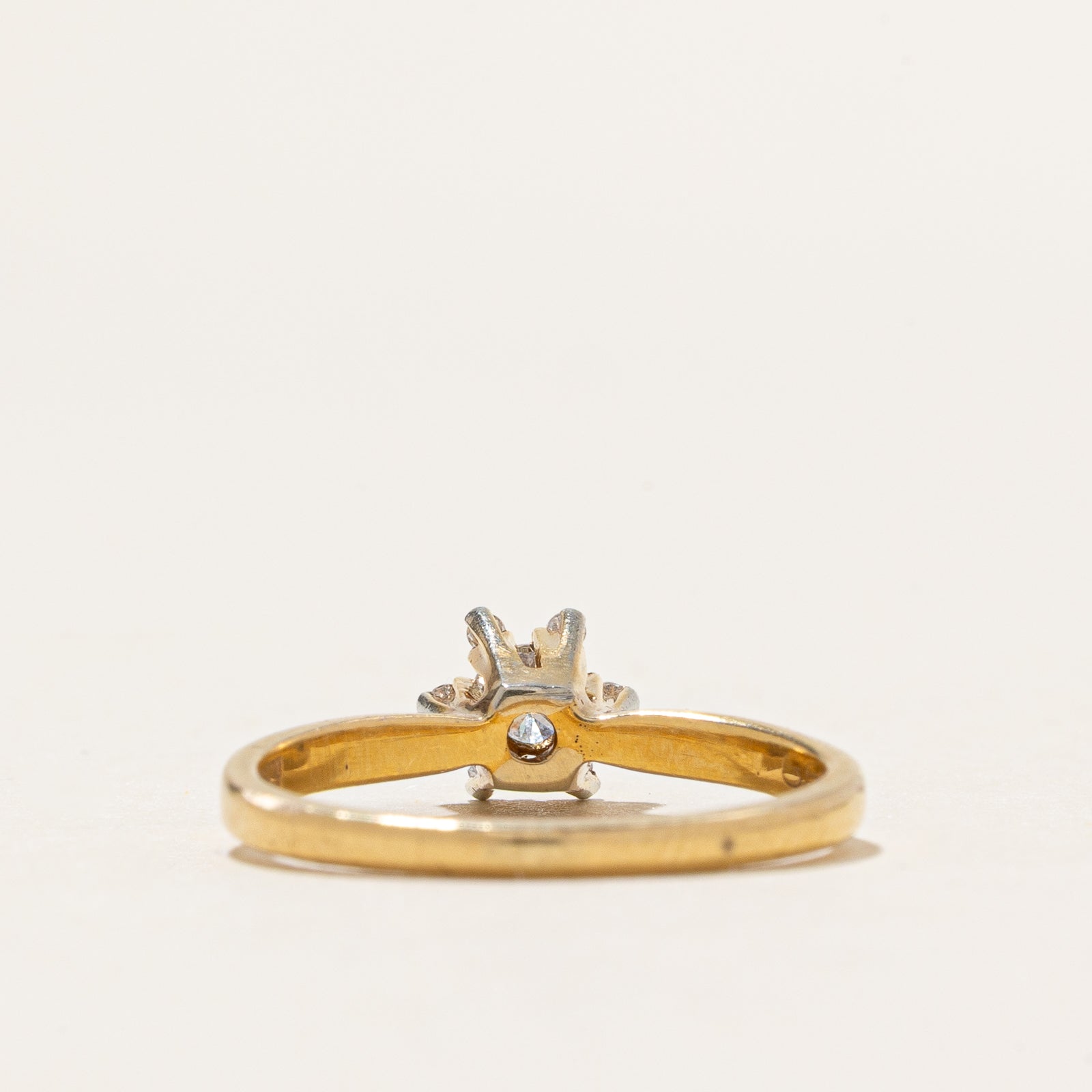 0.17ctw High Set Diamond Petal Ring - Size 4.25 | Elegant Floral Engagement Ring for Women | Perfect for Weddings, Anniversaries & Special Occasions