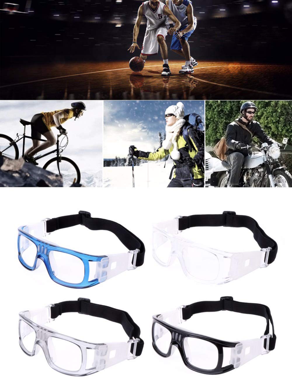 Poxas Sports Safety Glasses for Basketball, Football & Soccer - Anti-Fog PC Lens Protective Goggles for Men & Women - Perfect for Outdoor Games, Training & Youth Sports