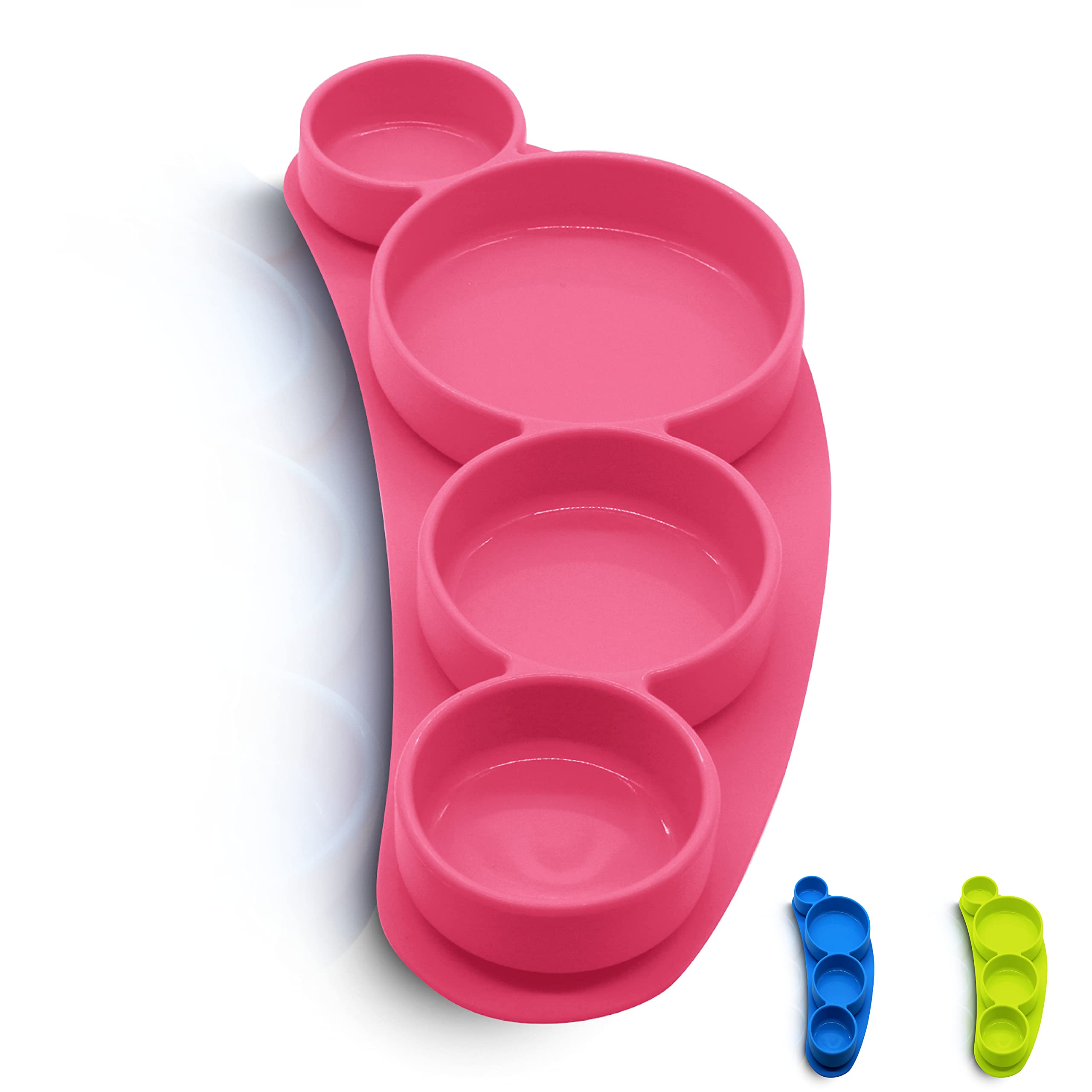SiliLife Silicone Baby Plate Set - BPA Free, Non-Slip Toddler Dish for Kids - 100% Dishwasher & Microwave Safe - Perfect for Mealtime, Travel, and Daycare Use