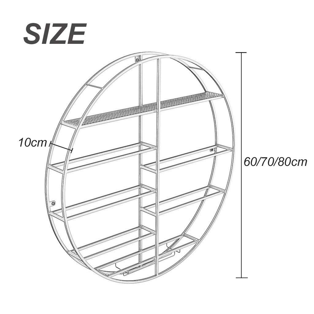 Wall Mounted Round Wine Rack - Metal Hanging Wine Glass Holder for Bar, Kitchen & Cellar - Floating Storage Display Shelf (Black, 60×10×60cm) - Perfect for Home Bars, Restaurants & Wine Enthusiasts