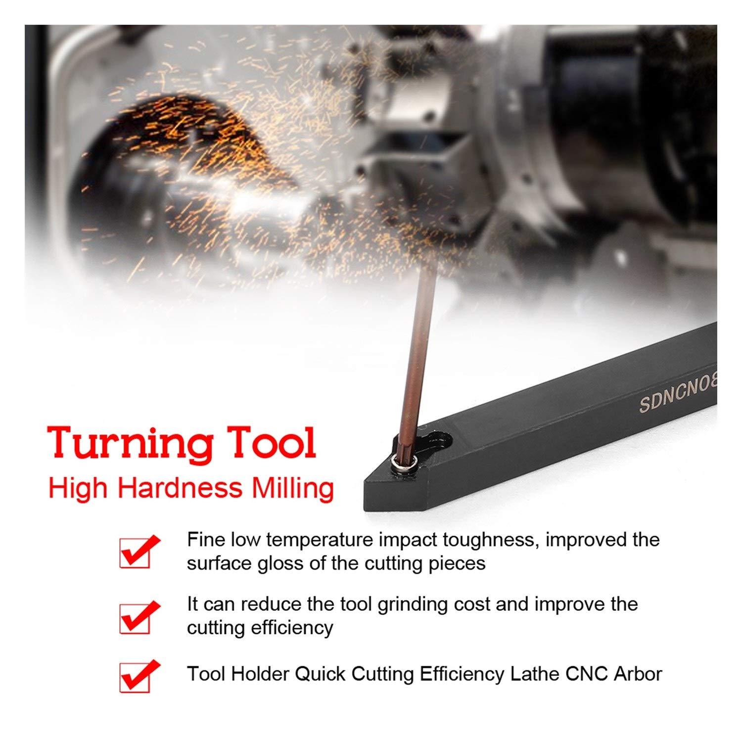 Premium 7-Piece Carbide Wood Turning Tool Set - High Hardness CNC Lathe Milling Tool Holder with 8mm Arbor, Inserts & Wrench - Fast Cutting Efficiency for Woodworking, DIY Projects & Professional Use