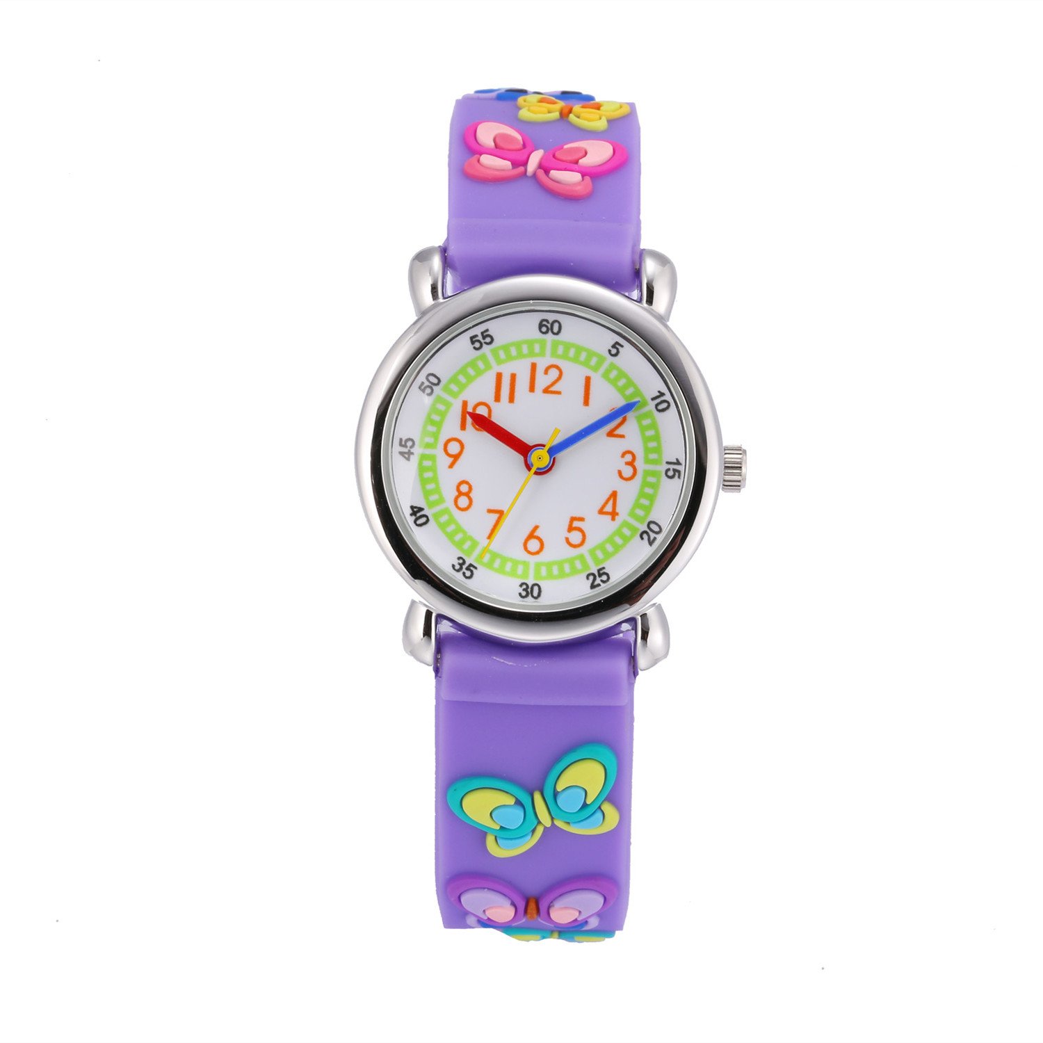 Jewtme Cute Analog Toddler Watch for Kids Ages 3-8 - 3D Silicone Cartoon Watch for Boys & Girls - Perfect for Learning Time, School & Playtime