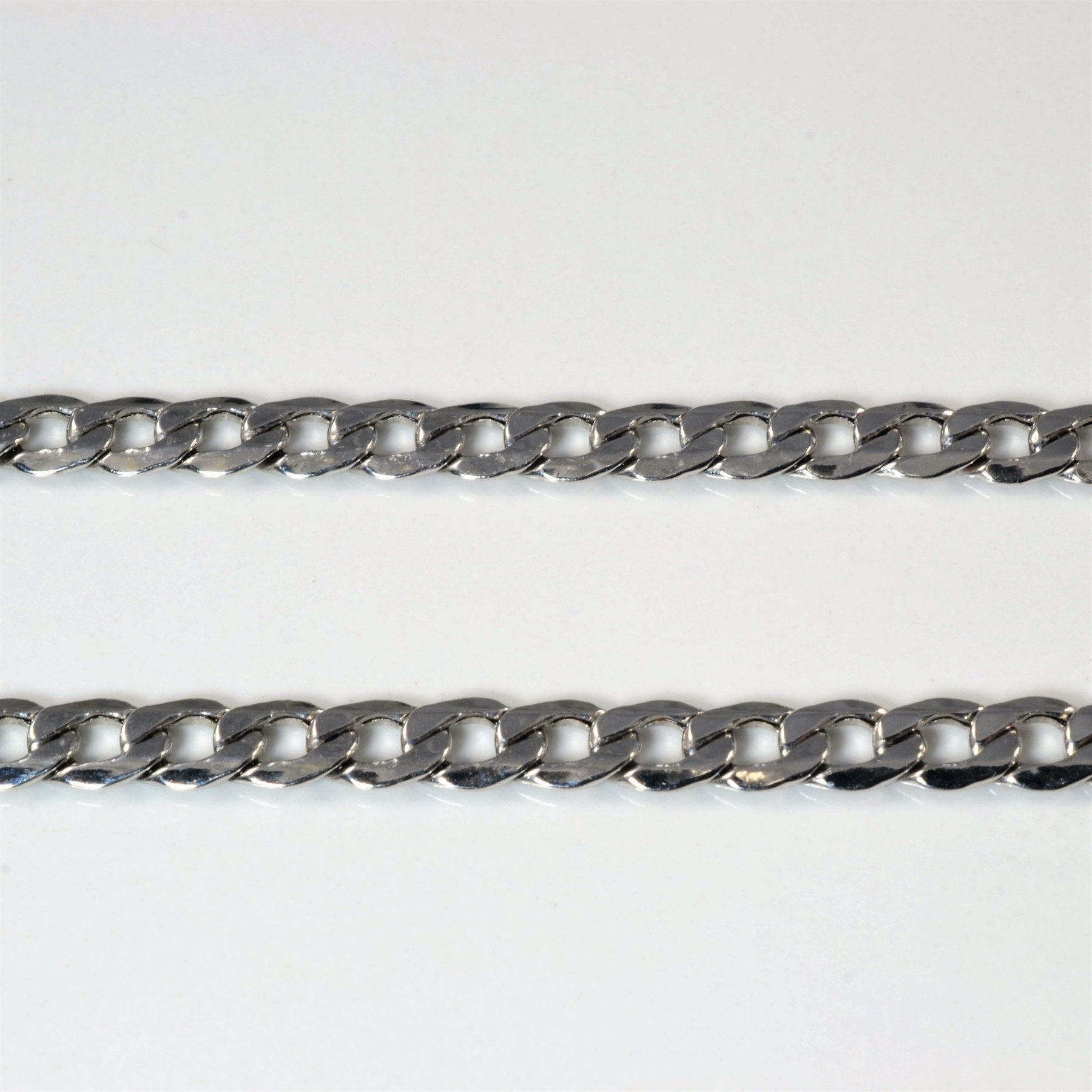 10K White Gold Curb Chain Necklace 24 Inches - Durable & Hypoallergenic Jewelry for Women, Perfect for Everyday Wear, Gifts & Special Occasions