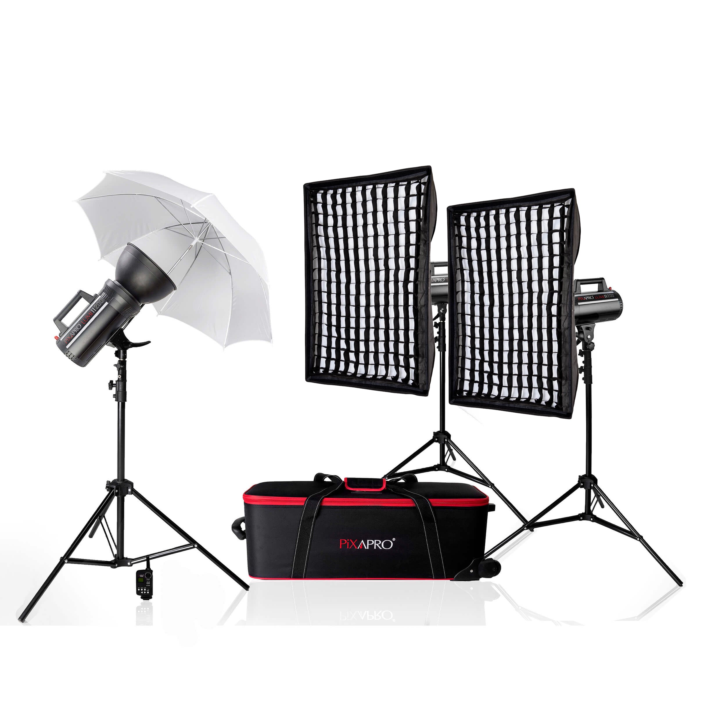 LUMI 200 II 600Ws Professional Studio Strobe Light Kit with 3 Heads (200/200/200) & Wireless Trigger - Perfect for Portrait, Fashion, and Product Photography