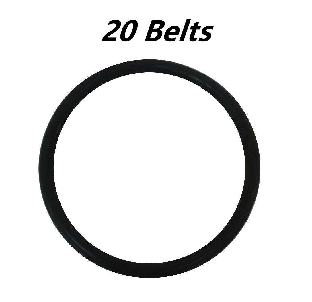 Eureka Commercial Vacuum Belt Replacement - Round & Tubular Style (20-Pack, Black) for Model #C2094 | Durable Vacuum Cleaner Belts for Commercial Cleaning & Maintenance