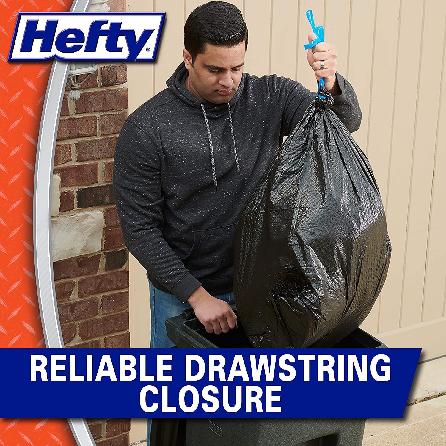 Hefty Ultra Strong 30 Gallon Drawstring Trash Bags - 25 Count (Pack of 6) | Heavy Duty Kitchen & Outdoor Garbage Bags with White Pine Breeze Scent | Perfect for Home, Office, Camping & Yard Waste Disposal
