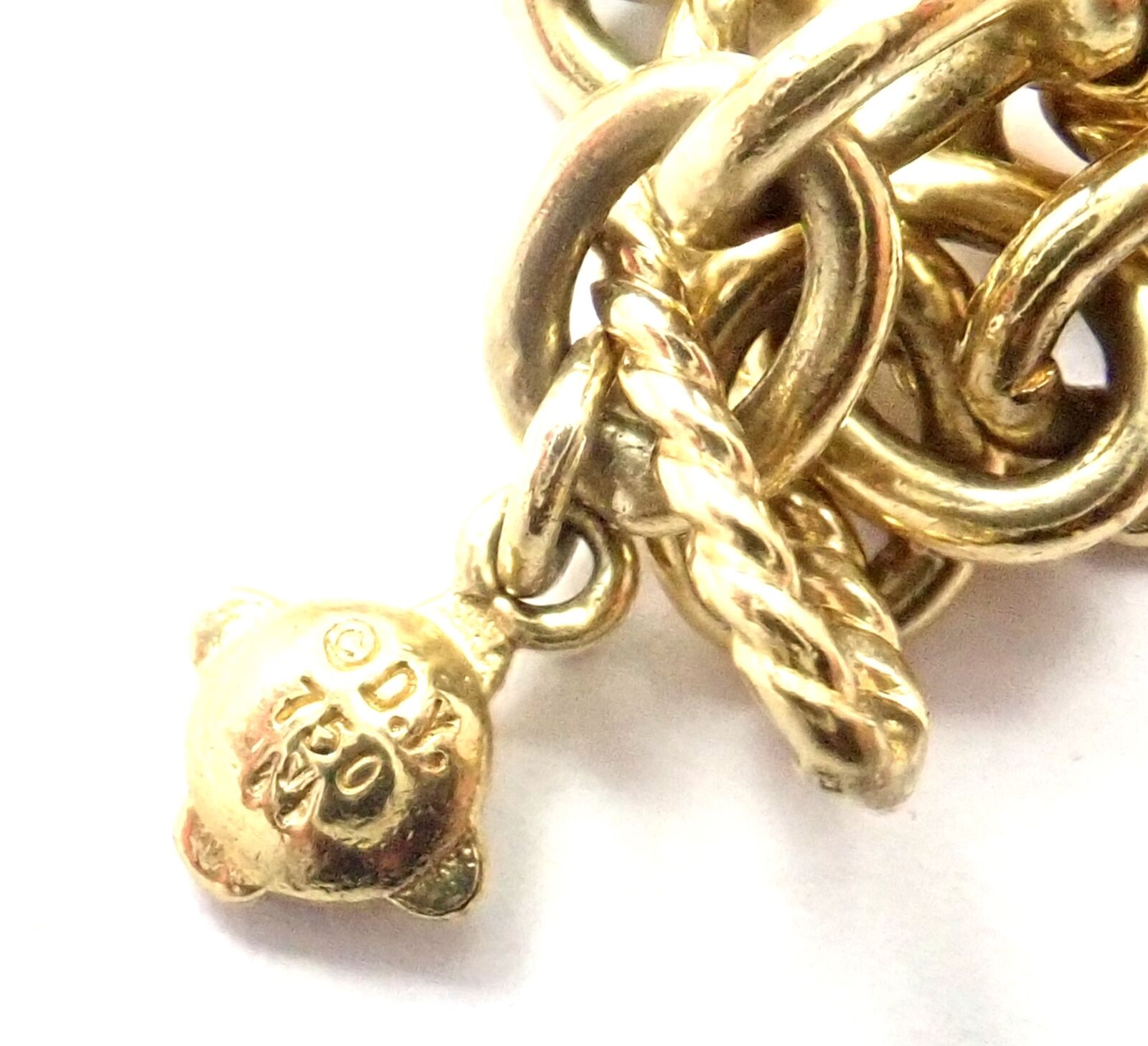 David Yurman 18k Yellow Gold Citrine Figaro Link 40