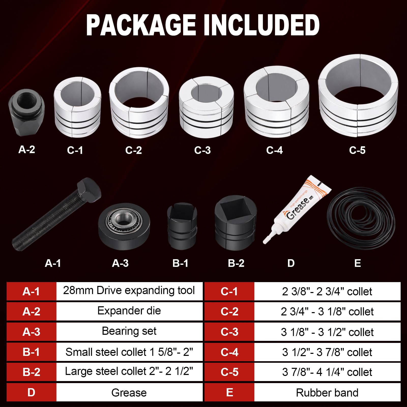 28mm Exhaust Pipe Expander Stretcher Tool Kit (1-5/8
