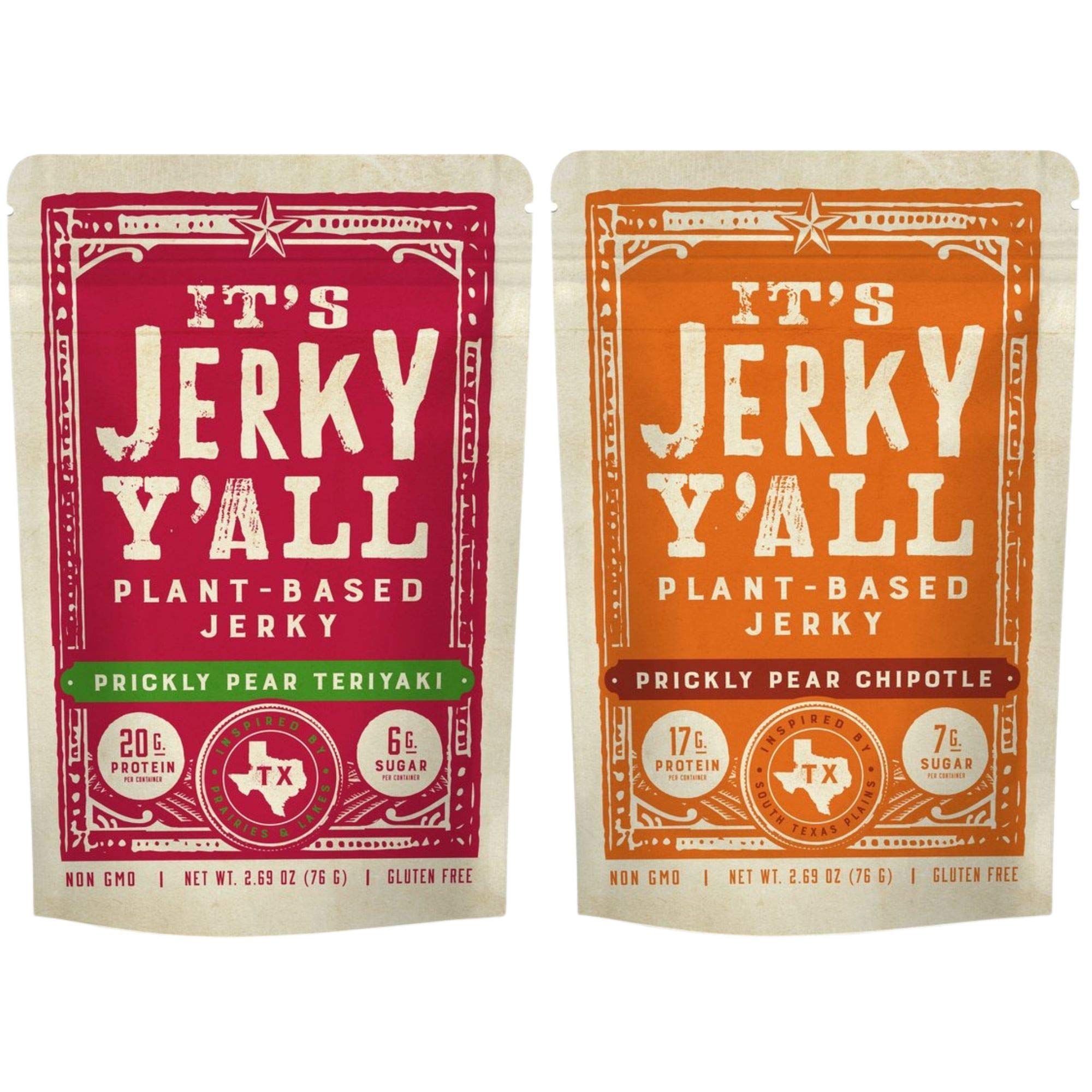 Plant-Based Jerky - Sweet & Spicy Vegan Snacks (2 Pack) | Non-GMO, Gluten-Free for Hiking & Travel