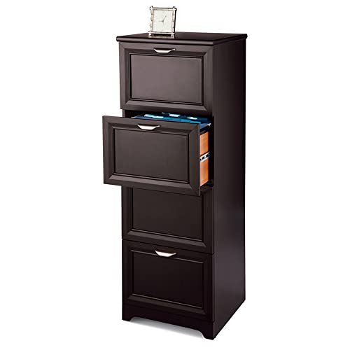 Realspace® Magellan 19-Inch Vertical 4-Drawer File Cabinet in Espresso - Compact Office Storage Solution for Home & Business Organization