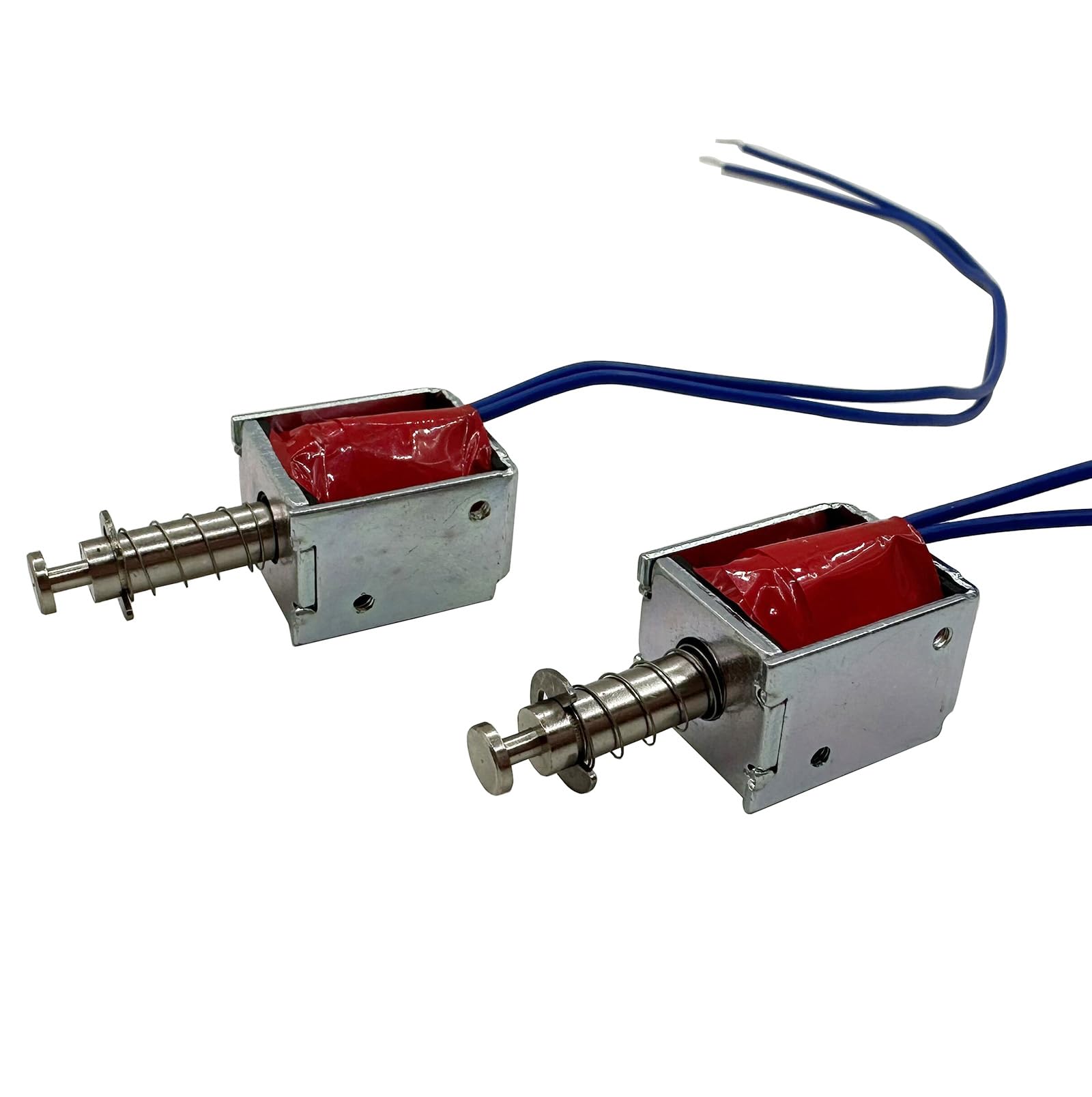 2PCS Mini Suction Type Frame Linear DC Solenoid Electromagnet - 5mm Stroke, 6V~12V, 51Ω, Open Frame Push Pull Actuator (0.1~0.21A) for DIY Projects, Robotics, and Small Electronic Devices
