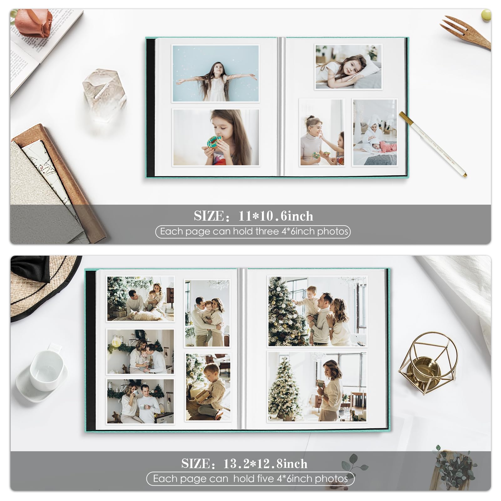 Large Self-Adhesive Photo Album with Linen Cover - Holds 3x5 to 8x10 Pictures, 60 Pages (11