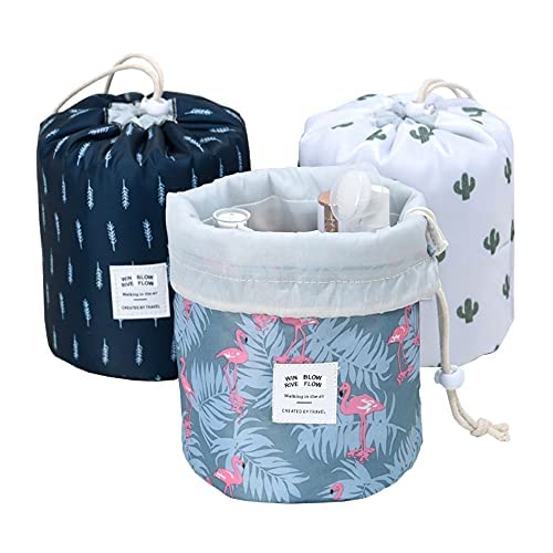 BESTILA Waterproof Travel Makeup Bag Set with Small Pouch - Multicolor Cosmetic Organizer for Women & Girls - Perfect for Toiletries, Makeup Storage, and Travel Essentials (Ideal for Airplane, Gym, Beach Trips)