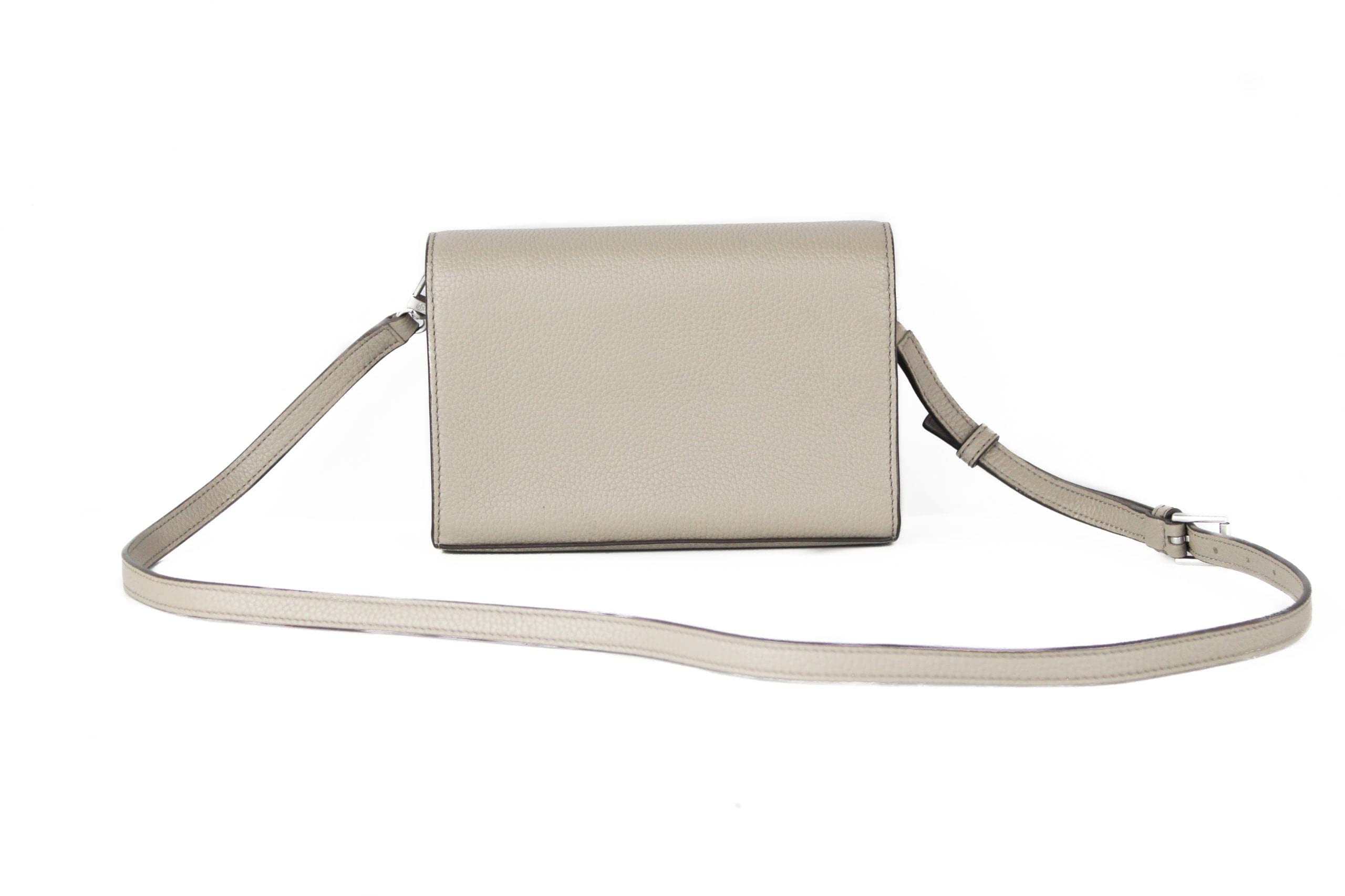 Tory Burch Women's Britten Small Gray Leather Shoulder Bag & Clutch Combo - Perfect for Work, Evening Events & Travel Accessories