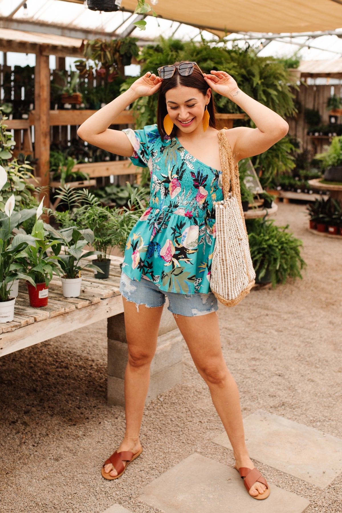 Emerald Green Day Trip Blouse for Women - Casual & Elegant Top for Travel, Office, and Weekend Outings