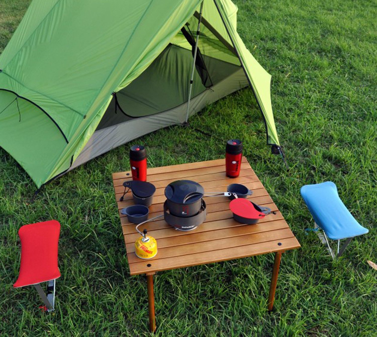 W2716 Original Low Wood Portable Table with Carrying Bag, Brown - Perfect for Picnics, Camping, and Outdoor Gatherings