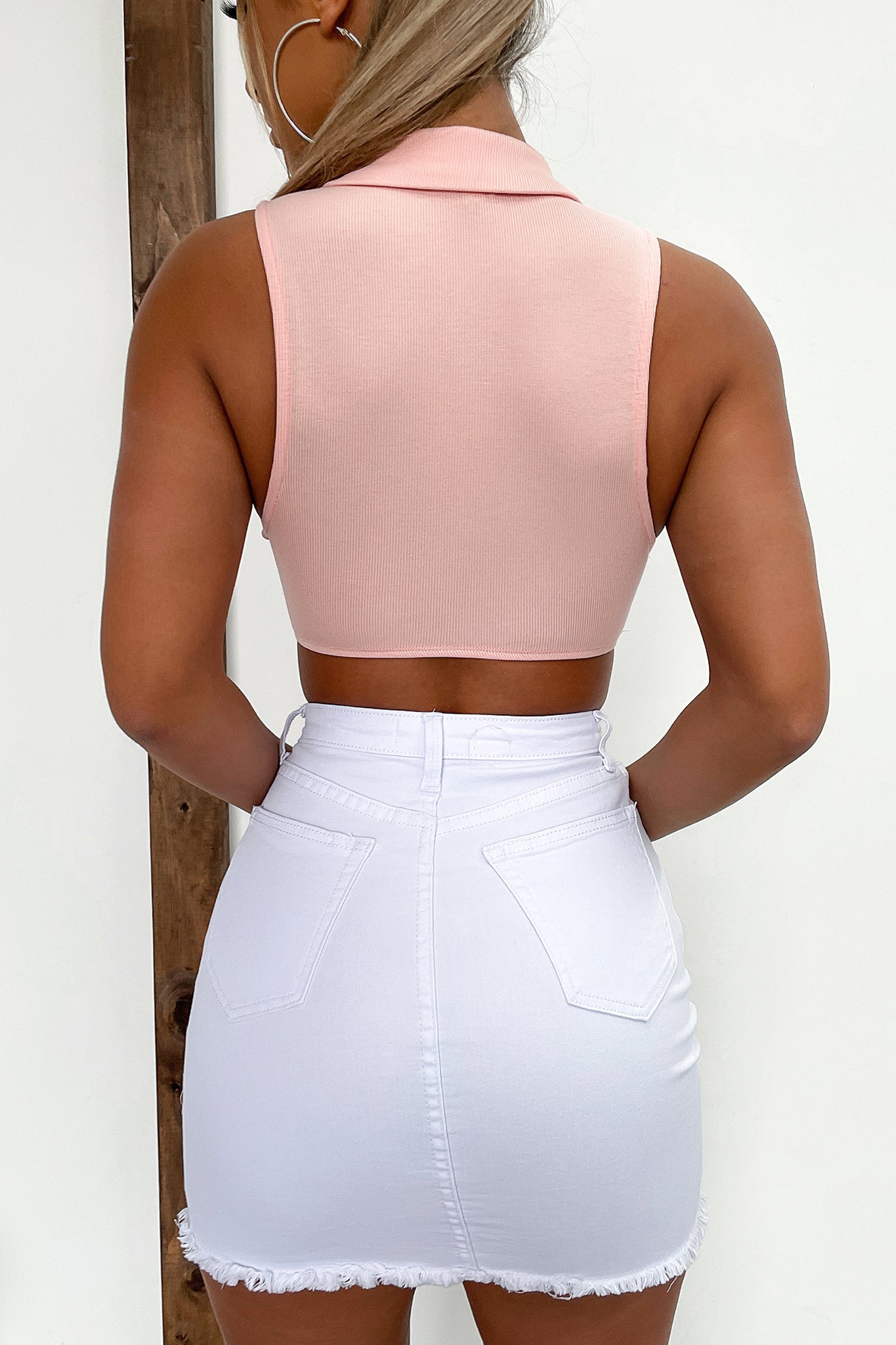 Midgi Denim Skirt for Women - White Distressed High Waisted A-Line Mini Skirt | Casual Outfit, Street Style, Summer Fashion