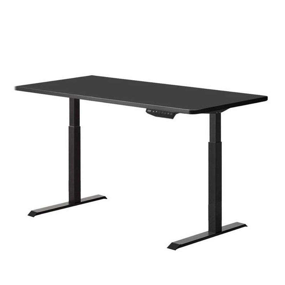 120cm Height Adjustable Standing Desk - Electric Single Motor Frame with Black Desktop for Home & Office Workspace - Ergonomic Sit Stand Desk for Productivity & Comfort