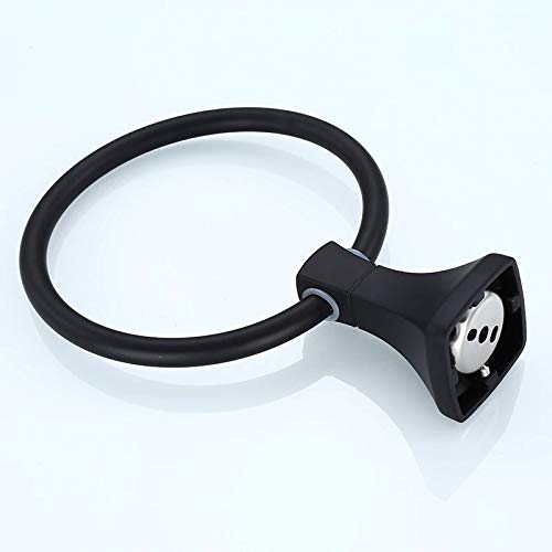 Plantex Space Aluminum Napkin Holder - Bathroom Towel Ring & Hanger for Wash Basin - Black Powder Coated - Durable Bathroom Accessories for Kitchen, Restaurant & Home Decor