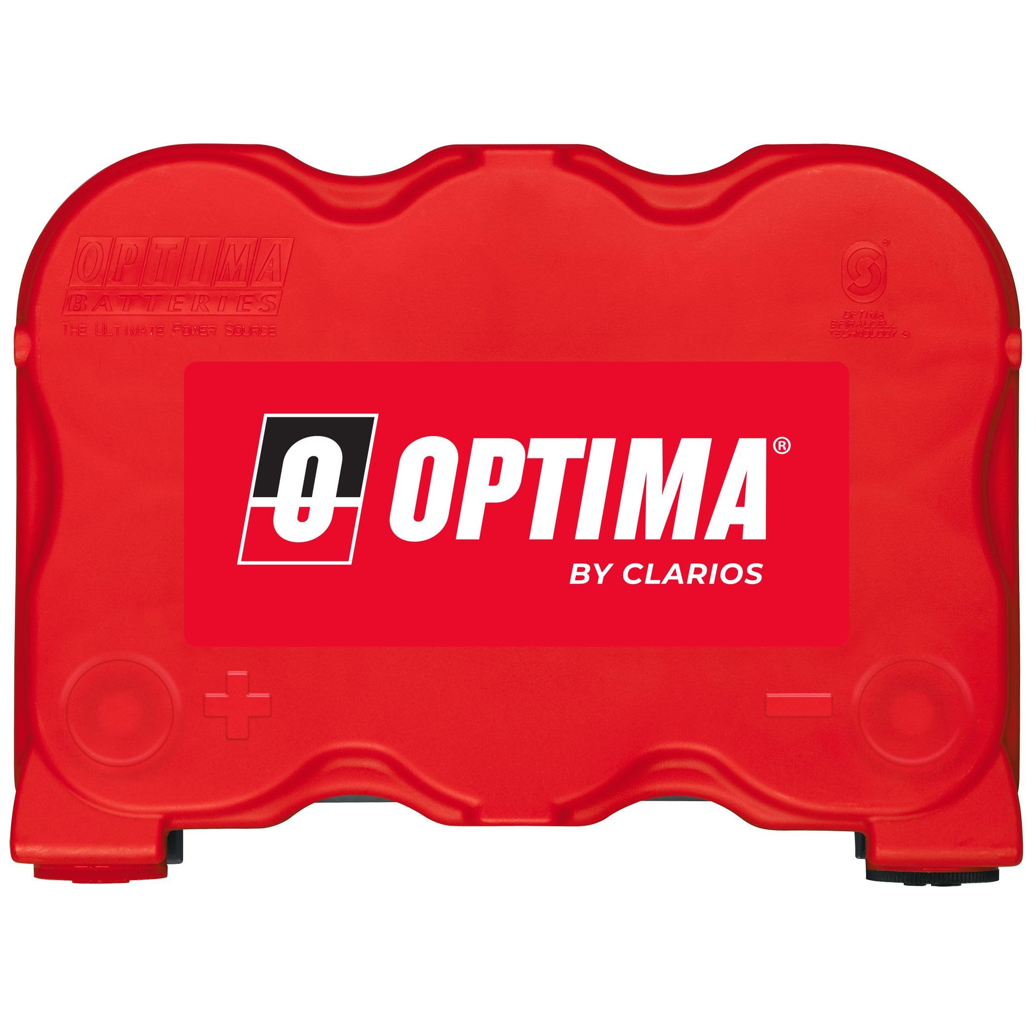 OPTIMA Batteries 800 CCA RedTop AGM Car Battery - Maintenance Free, Side Terminals, Versatile Mounting for Trucks & SUVs | Reliable Starting Power for Off-Road, Daily Commute & Extreme Weather