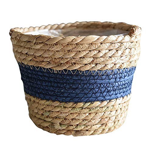 Handwoven Straw Basket for Plants, Laundry & Toy Storage - Natural Woven Indoor/Outdoor Decor for Home, Nursery & Garden Organization