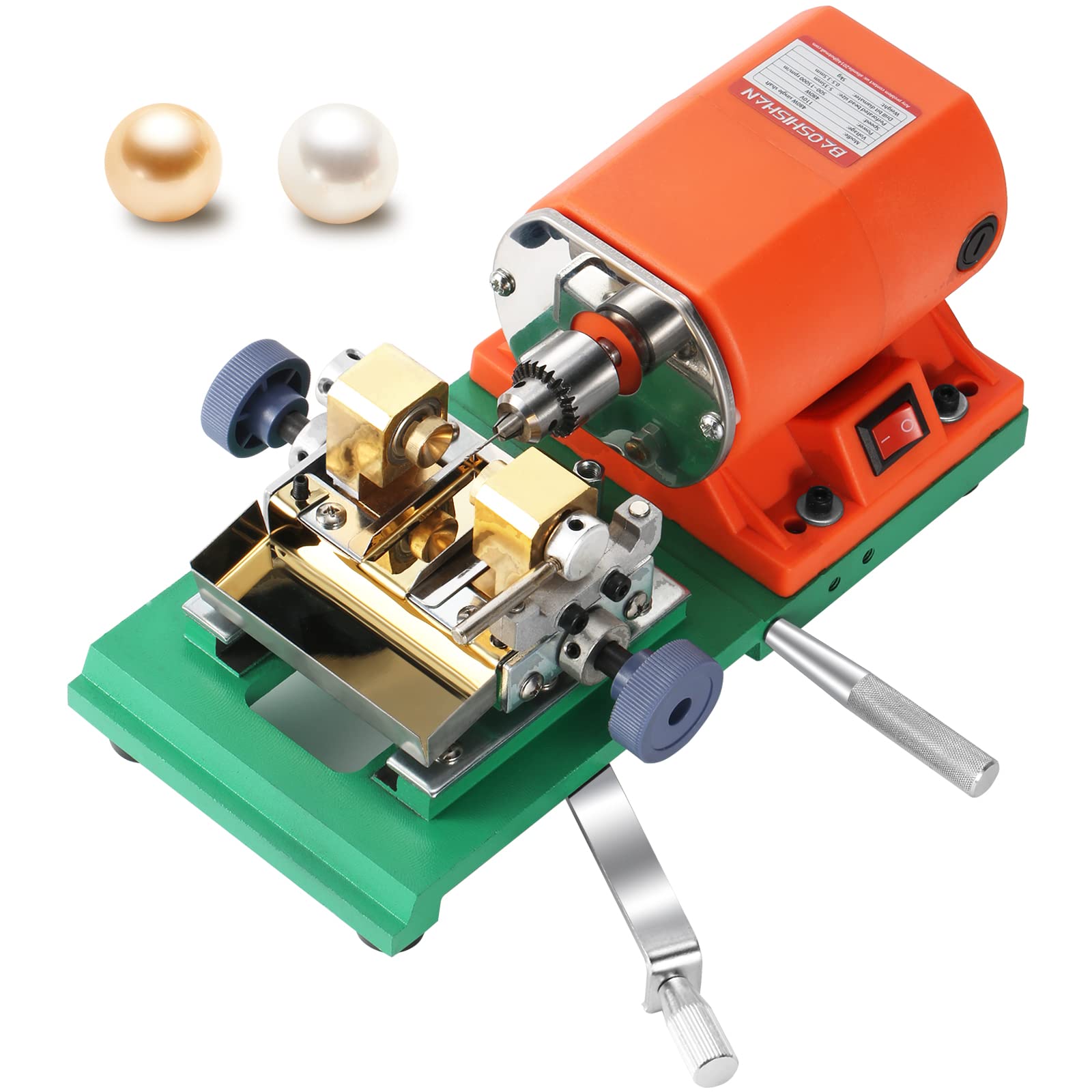 BAOSHISHAN 480W High-Power Pearl Drilling Machine for Jewelry Making - Efficient Pearl Holing Tool with 110V for DIY Crafts, Beading & Professional Jewelry Design