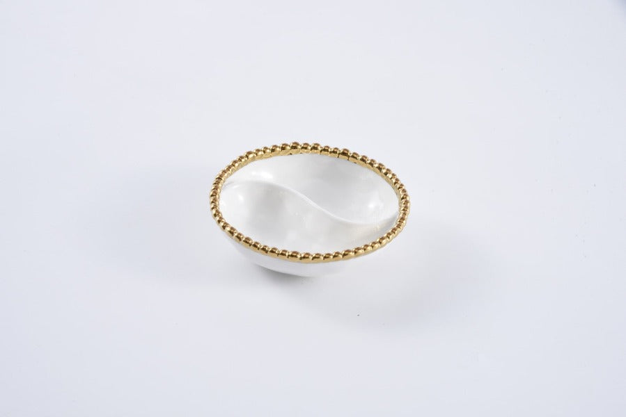 Pampa Bay Golden Salerno Elegant Serving Platter - Perfect for Dinner Parties, Holiday Entertaining & Wedding Receptions