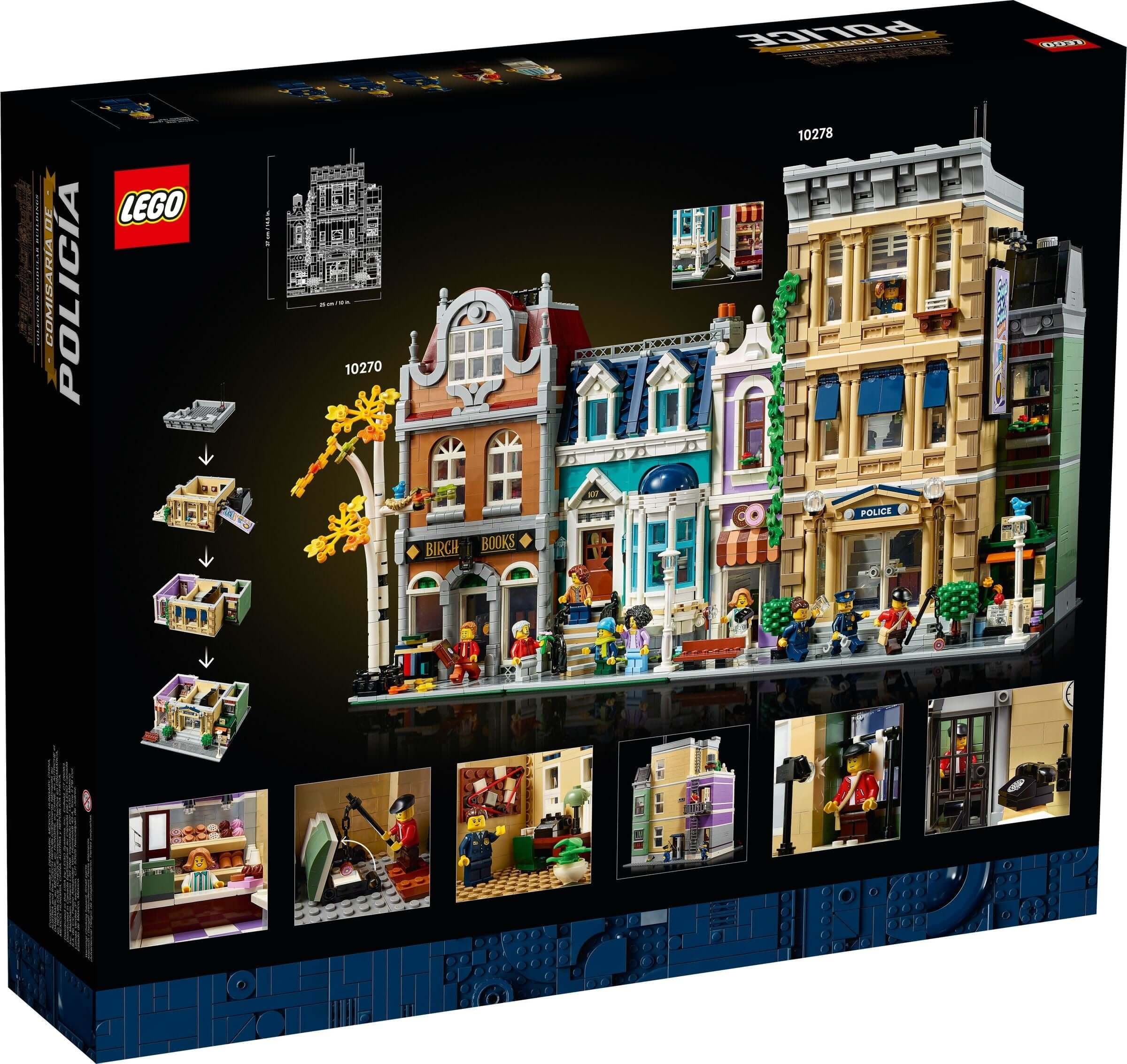 LEGO 10278 Police Station Building Set - 3-Story Modular Model with Detective Office, Jail & Donut Shop - Perfect for Collectors & Creative Play