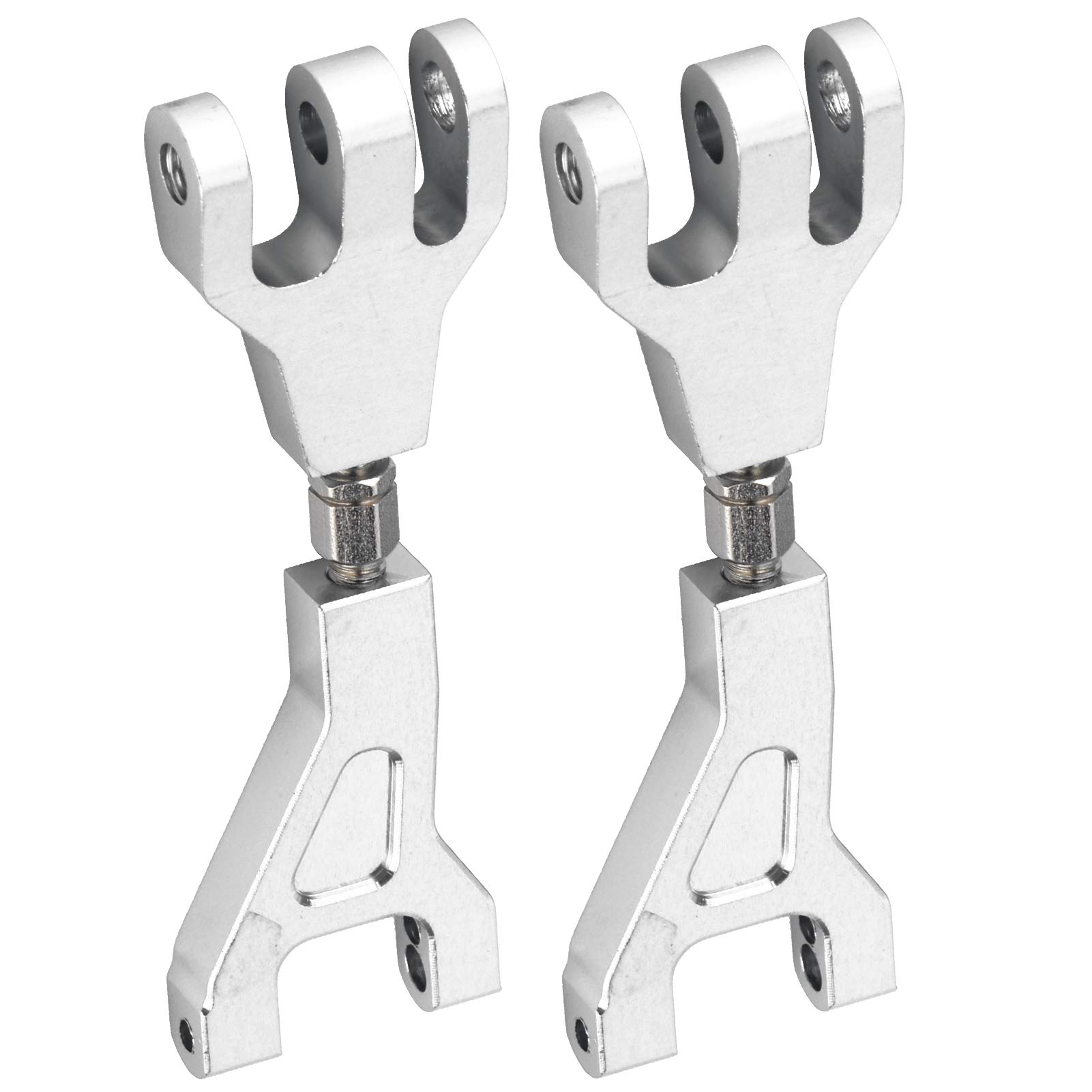 Dilwe Aluminum Alloy Front Upper Swing Arm RC Car Upgrade Parts - Compatible with REDCAT 1/10 XTE Remote Control Car (Silver) | Durable Replacement for Off-Road Racing & RC Car Maintenance
