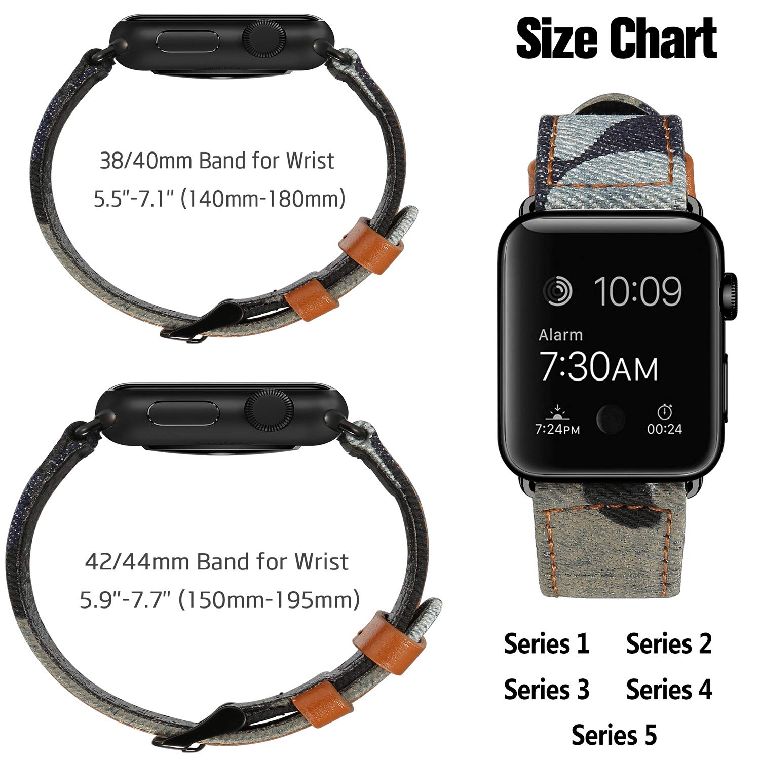 Premium Genuine Leather Watch Bands for Apple Watch 49mm 45mm 44mm 42mm 41mm 40mm 38mm - Compatible with iWatch Ultra SE Series 8 7 6 5 4 3 2 1 - Stylish Unisex Design with Secure Metal Clasp - Perfect for Business, Casual Wear & Everyday Use