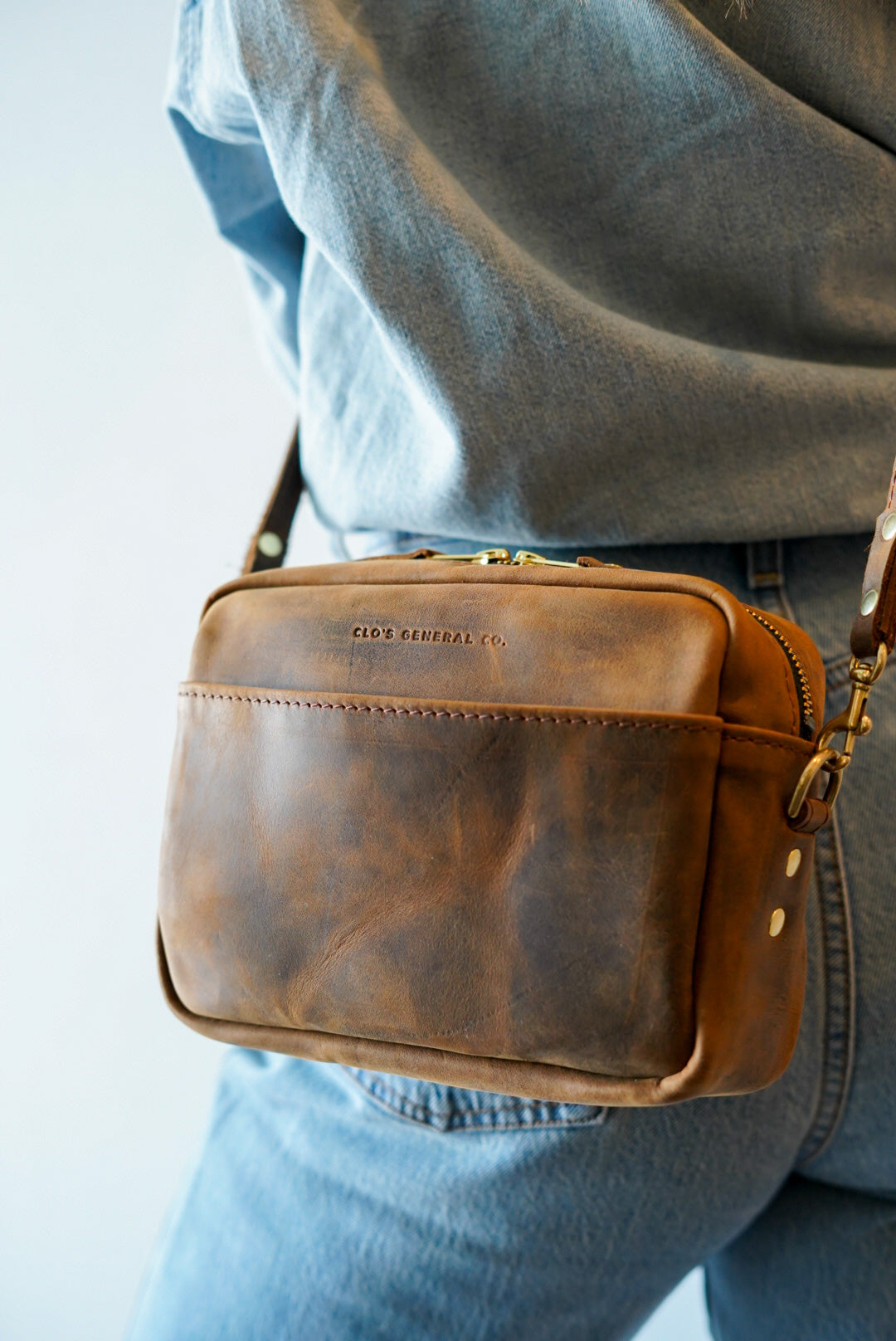 Premium Rectangle Crossbody Bag - Loco Gaucho Brown Leather Shoulder Purse for Women | Fashionable Everyday Carry, Work Commute & Travel Accessory